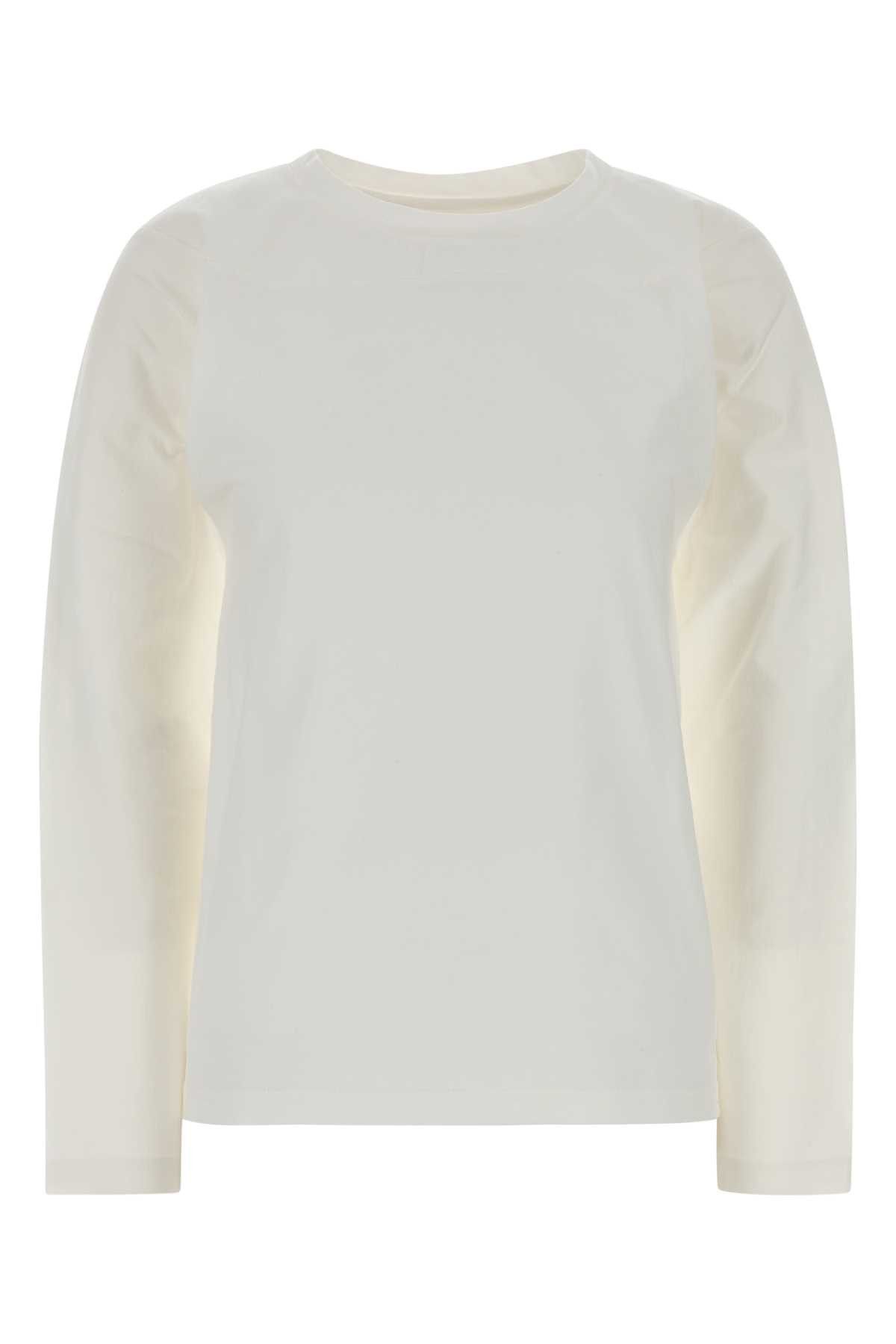 Jil Sander White Cotton T-Shirt Size S / US 4 / IT 40 - 1 Thumbnail