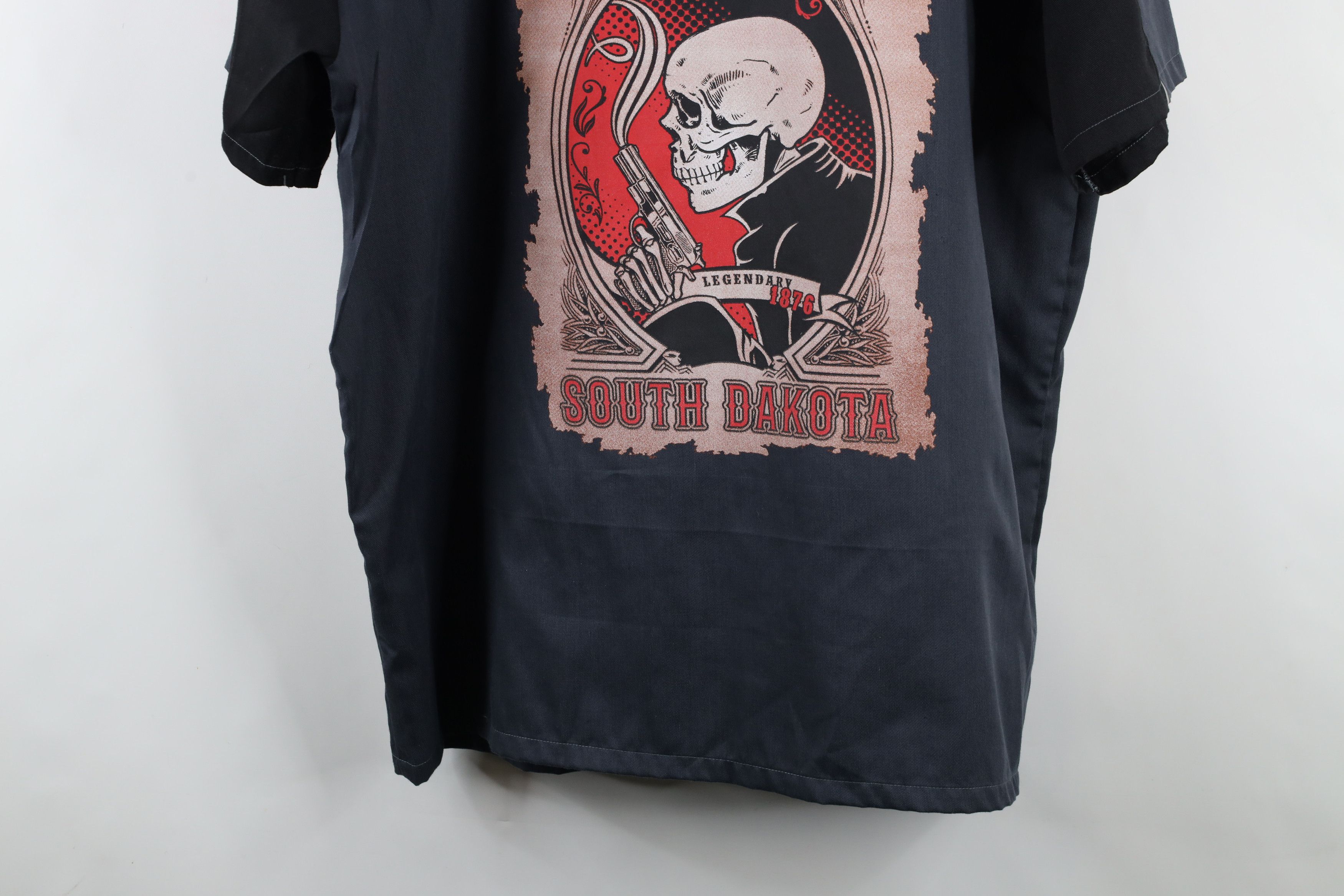 Vintage Vintage Y2K South Dakota Skeleton Motorcycle Button Shirt Size US XXL / EU 58 / 5 - 13 Thumbnail