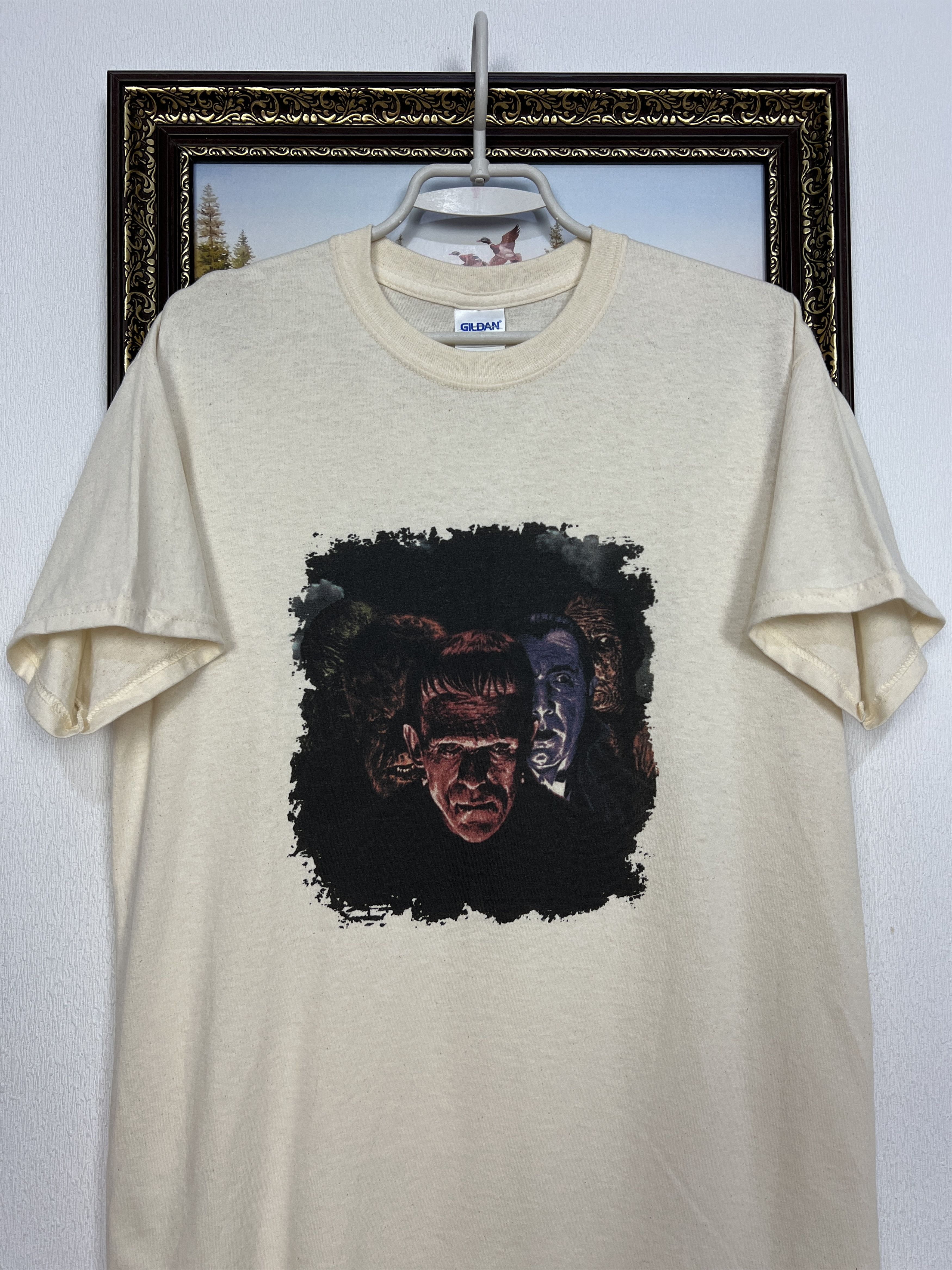 Gildan Monsters Black Vintage Shirt Over Print Tee Big Logo Rare Size US M / EU 48-50 / 2 - 2 Thumbnail