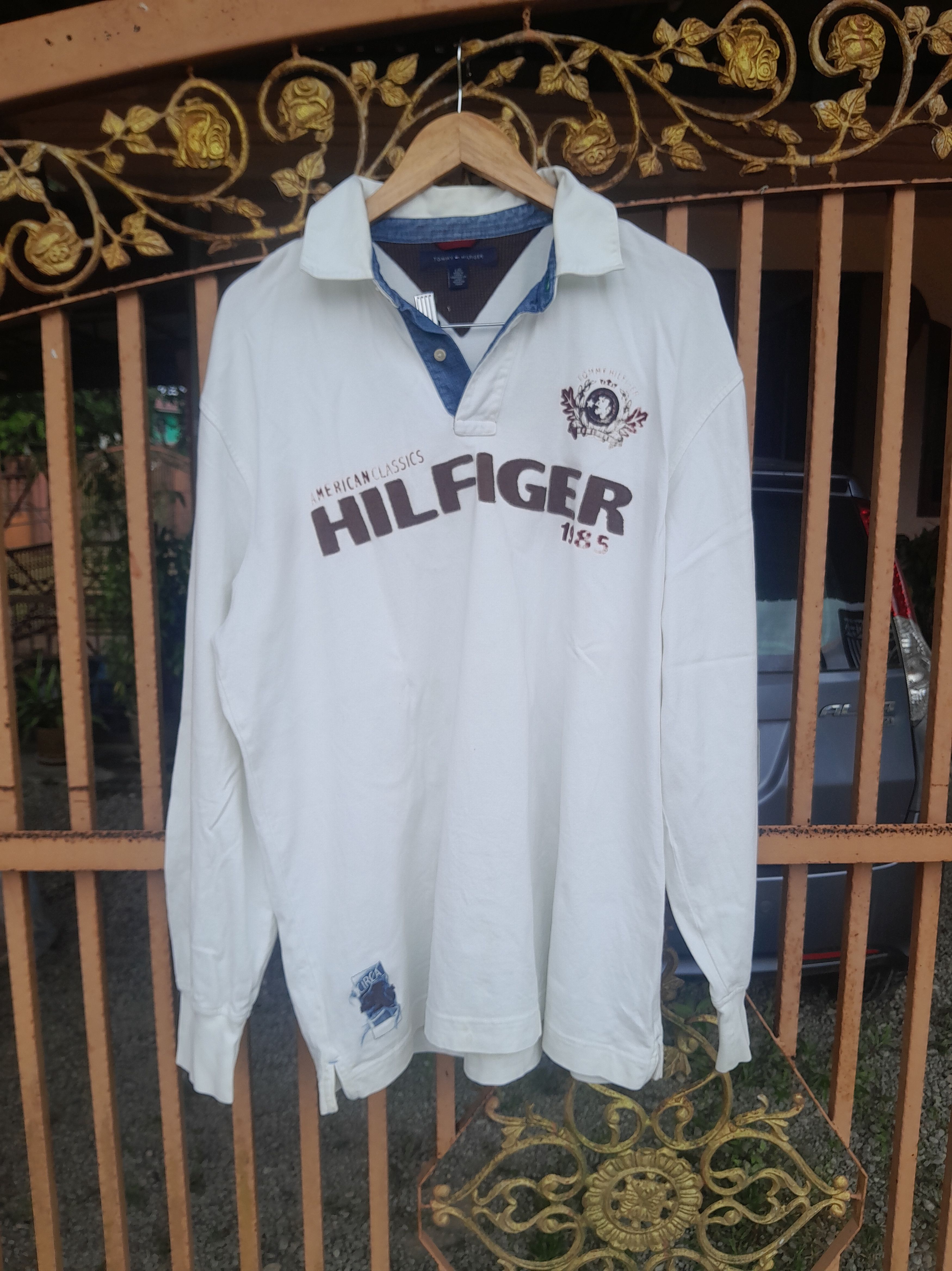 Tommy Hilfiger ❤FINAL DROP🔴DIRTY WHITE TOMMY HILFIGER POLO COLLAR Size US L / EU 52-54 / 3 - 1 Thumbnail