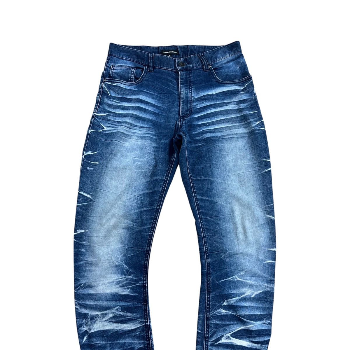 If Six Was Nine × Japanese Brand × semanticdesign 🇯🇵 Vintage Semantic Design Whiskered Faded Skinny Jeans Size US 29 - 2 Thumbnail
