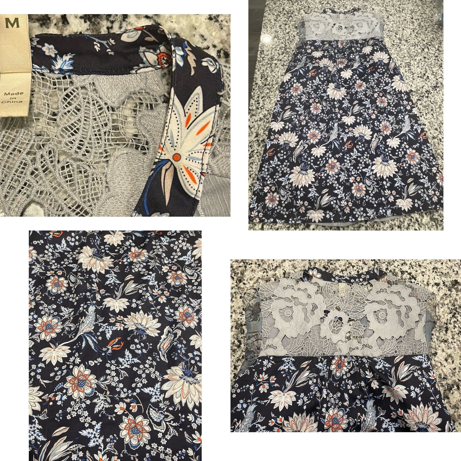 Anthropologie Anthropologie Shift Dress Gray Floral Embroidered Lace Lotus 3/4 Sleeve M Womens Size M / US 6-8 / IT 42-44 - 8 Thumbnail