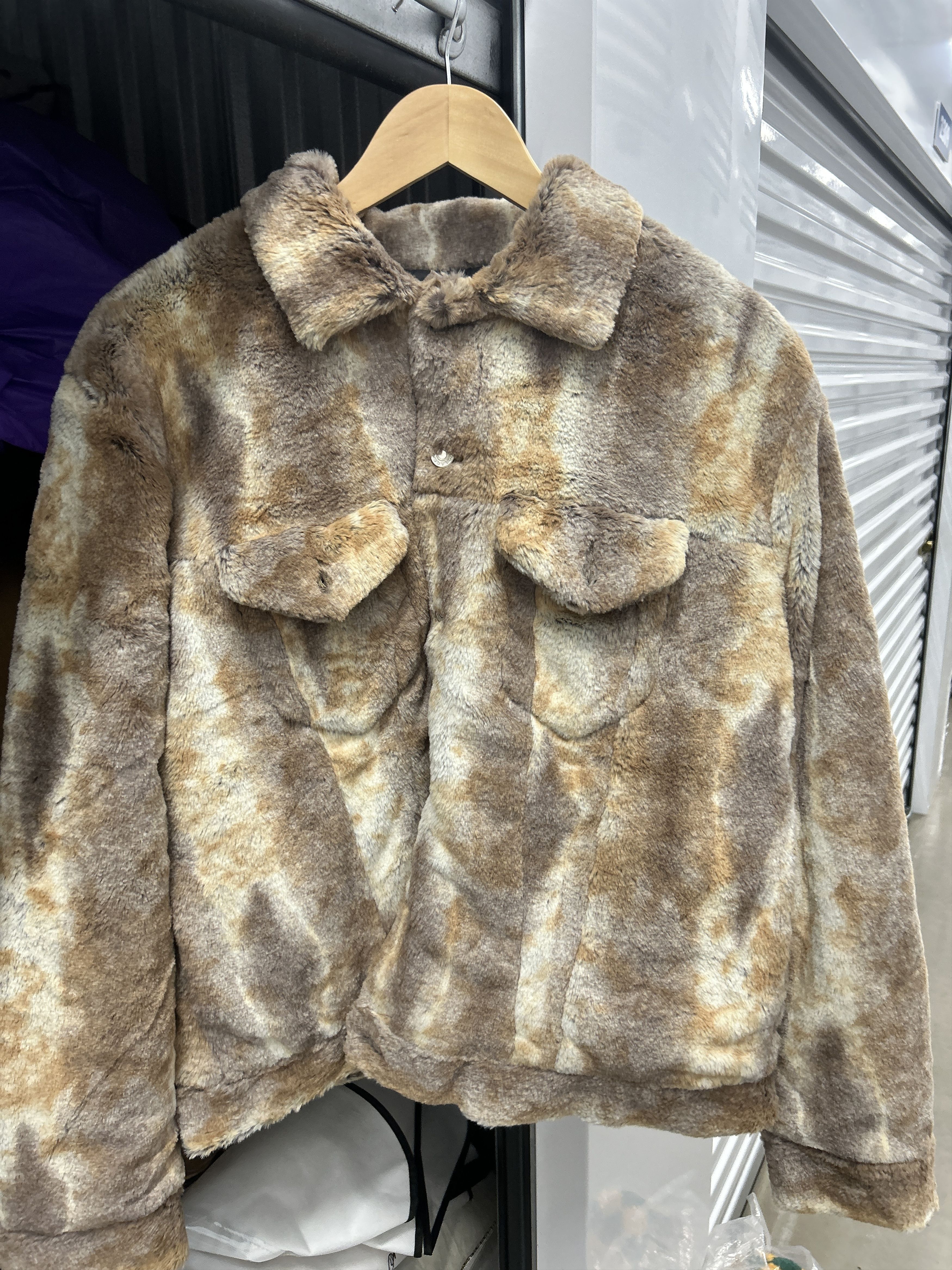 【Palace】 Jacquard Fleece Hooded Jacket Tan/Brown Palace × Streetwear Palace Jacquard Fleece Hooded Jacket