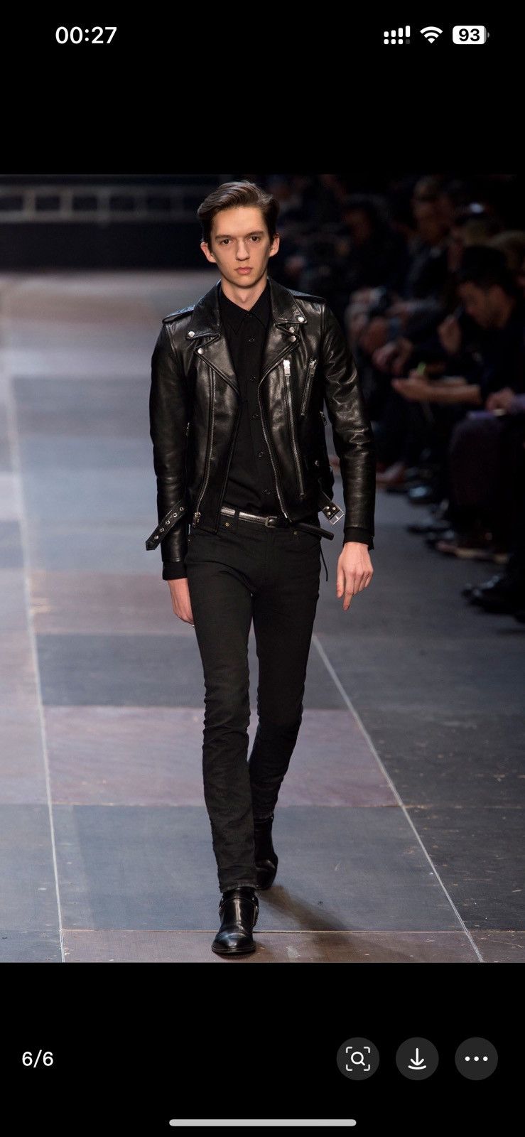 Hedi Slimane × Saint Laurent Paris × Yves Saint Laurent saint laurent 13fw L17 oiled calf bikerjacket Size US L / EU 52-54 / 3 - 5 Thumbnail