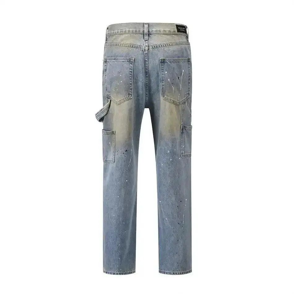 Japanese Brand Jeans Pant Harajuku Straight Ink Painted Baggy Denim Size US 32 / EU 48 - 2 Thumbnail