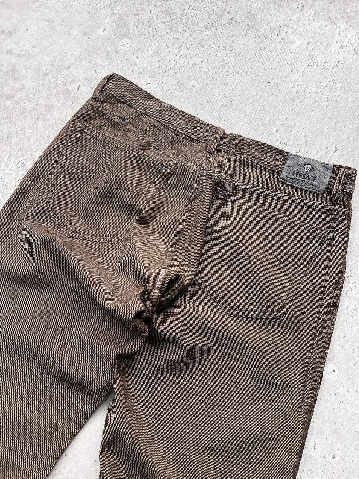Versace VINTAGE BAGGY VERSACE MEDUSA Y2K BROWN PABTS JEANS Size US 34 / EU 50 - 11 Thumbnail