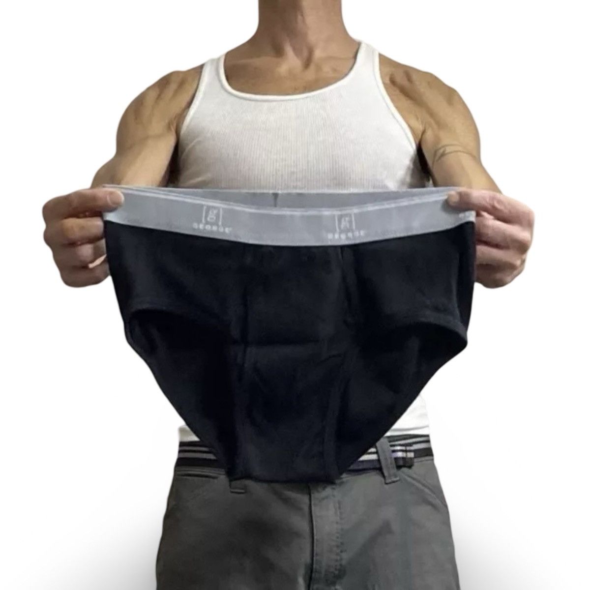 George George Black / Gray Men’s Underwear Briefs Size Large Size 36 - 1 Thumbnail