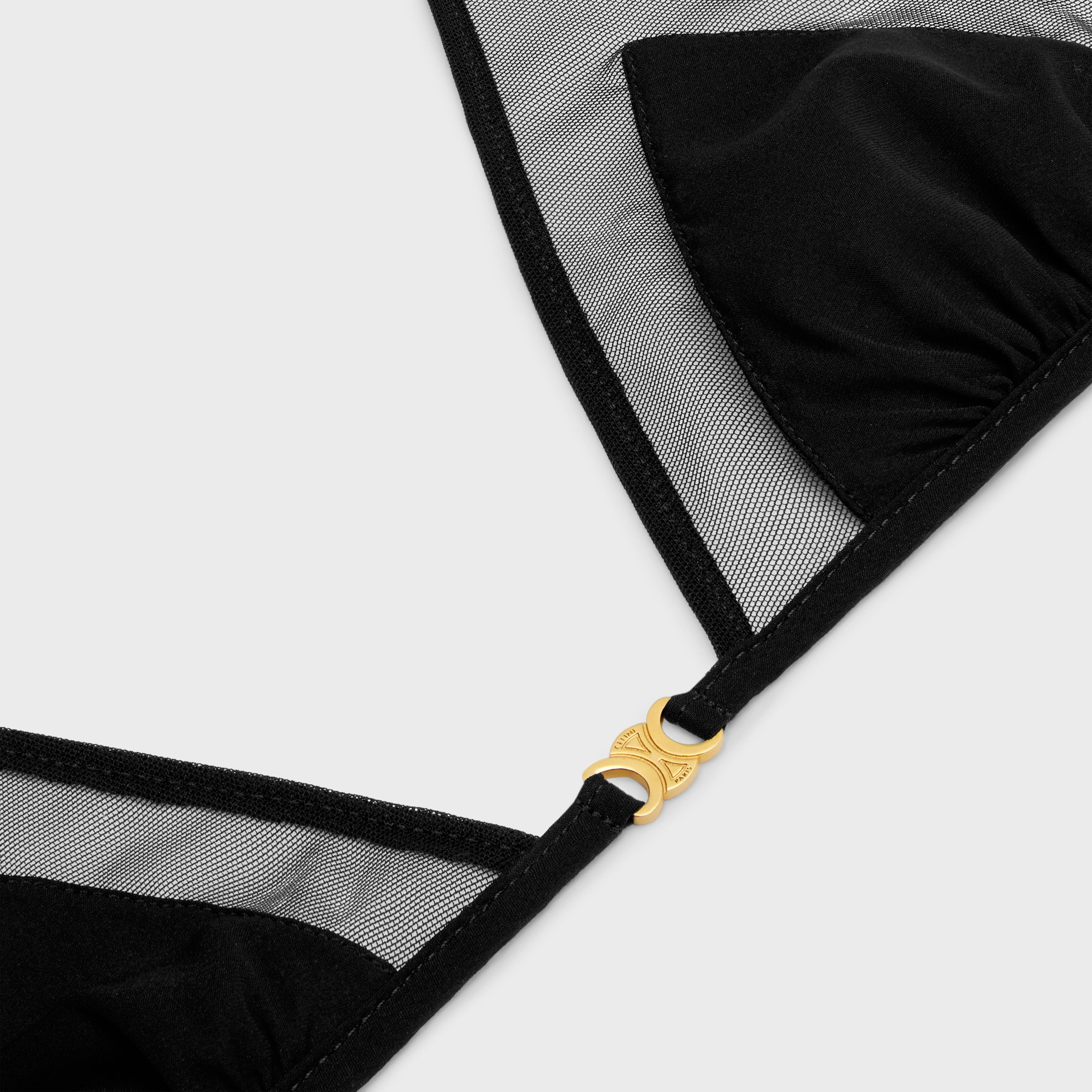 Celine o1w1db11124 Size: M / Silk Georgette Triangle Bra in Black Size ONE SIZE - 3 Thumbnail