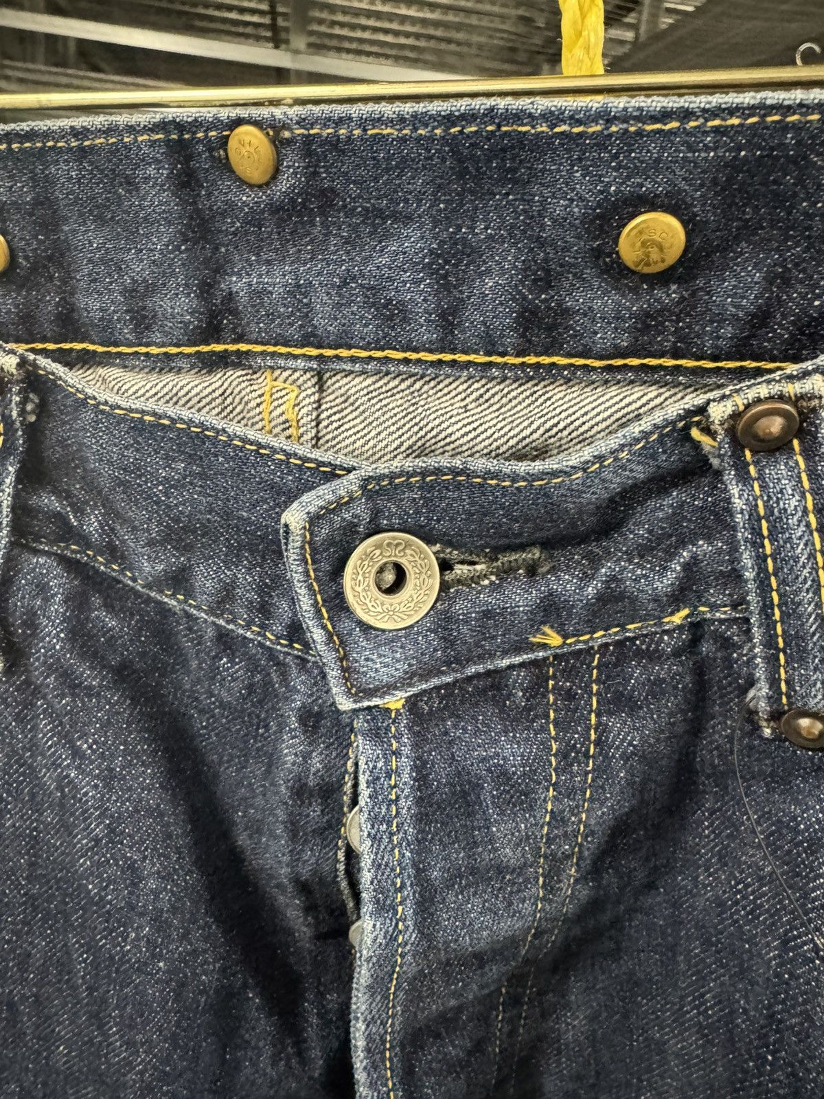 Evisu Vintage rare Evis Evisu double knee raw indigo jeans Size US 31 - 4 Thumbnail