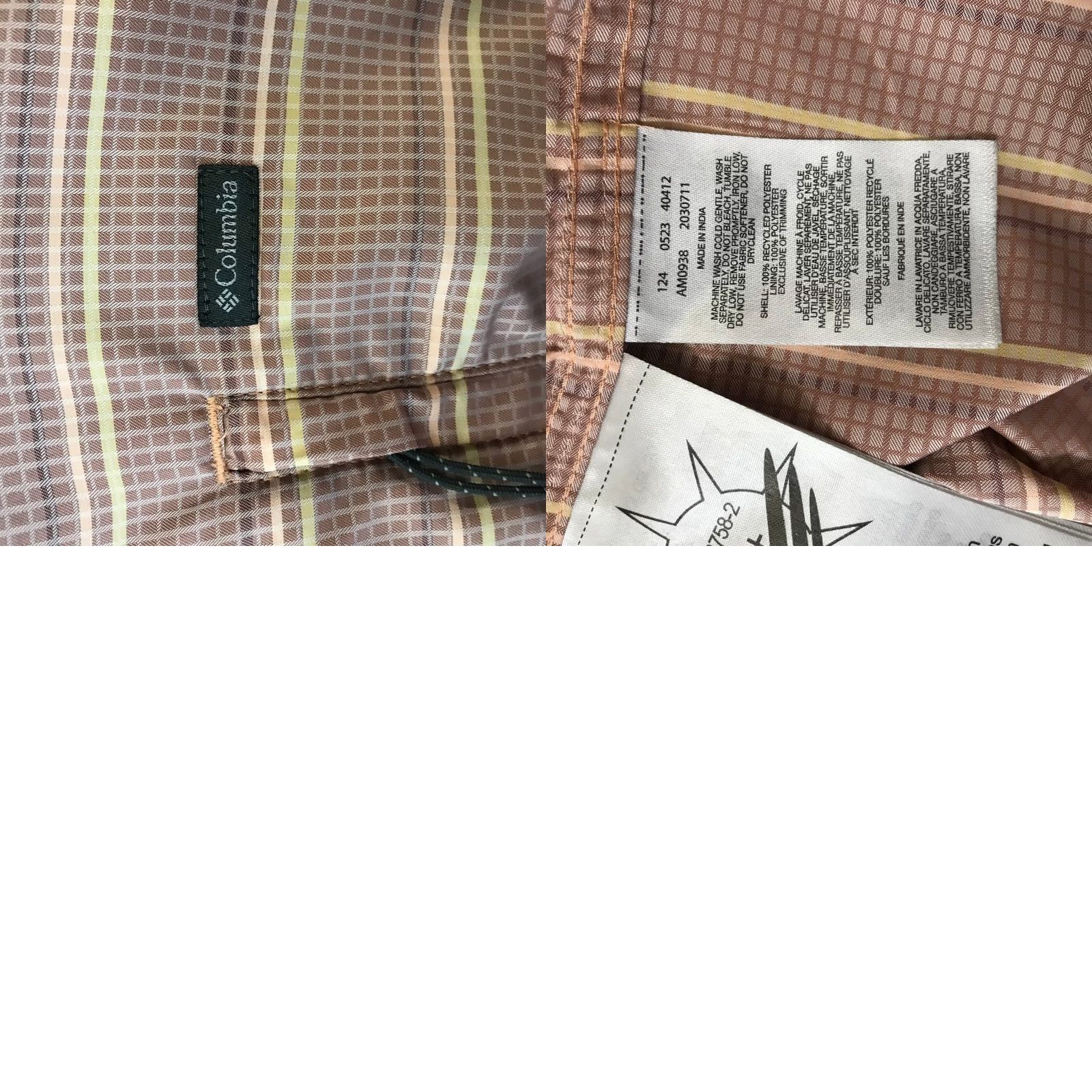 Vintage Columbia Mens XL Short Sleeve Button Up Shirt Brown Striped Outdoor Size US XL / EU 56 / 4 - 8 Thumbnail