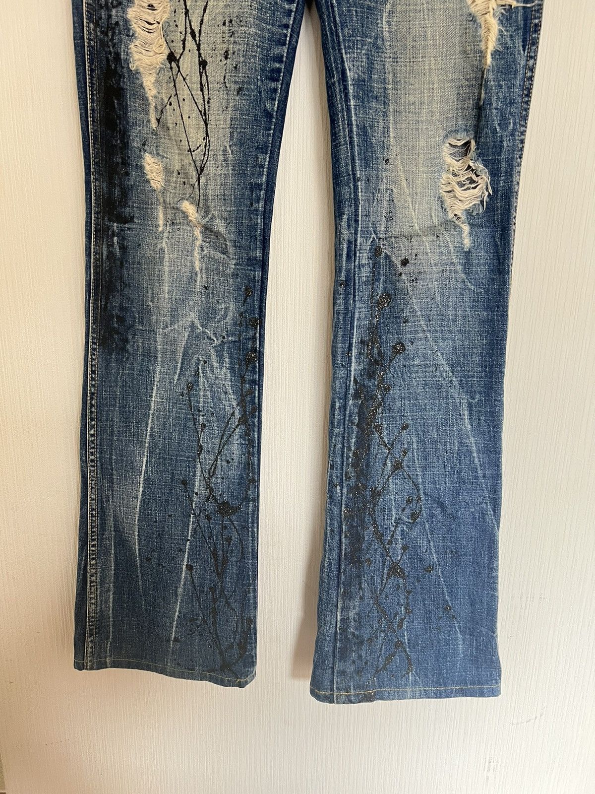 GOSTAR DE FUGA LGB Style Big Flare Jeans Painter Distressed Denim Fuga 🇯🇵 Size US 31 - 6 Thumbnail