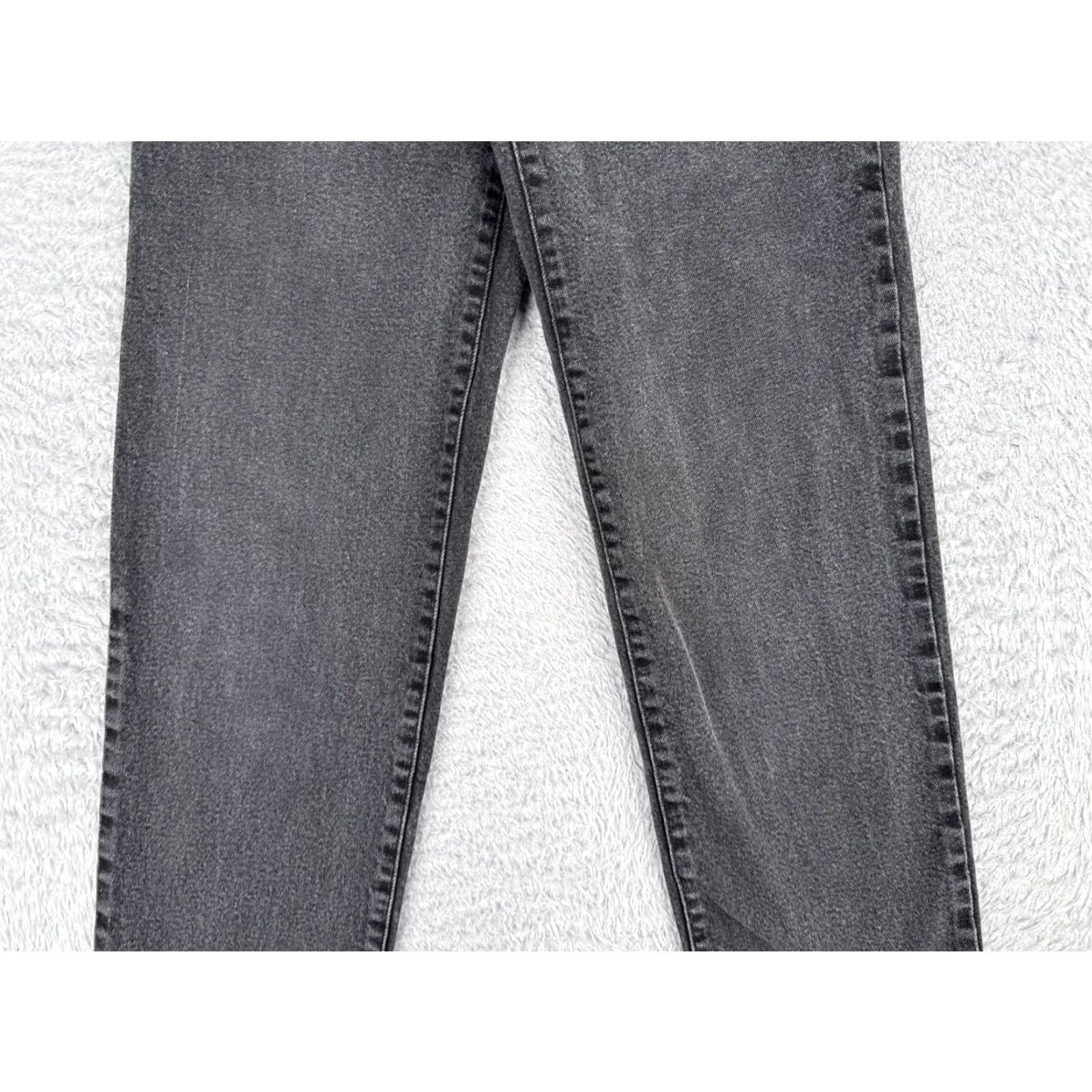 Vintage SO Jeans Women Jeans Black Denim Straight Leg 24x25 Distressed 3 Soft Cotton Casual 90s Cowboy Theme Mens?? Size 26" / US 2 / IT 38 - 3 Thumbnail
