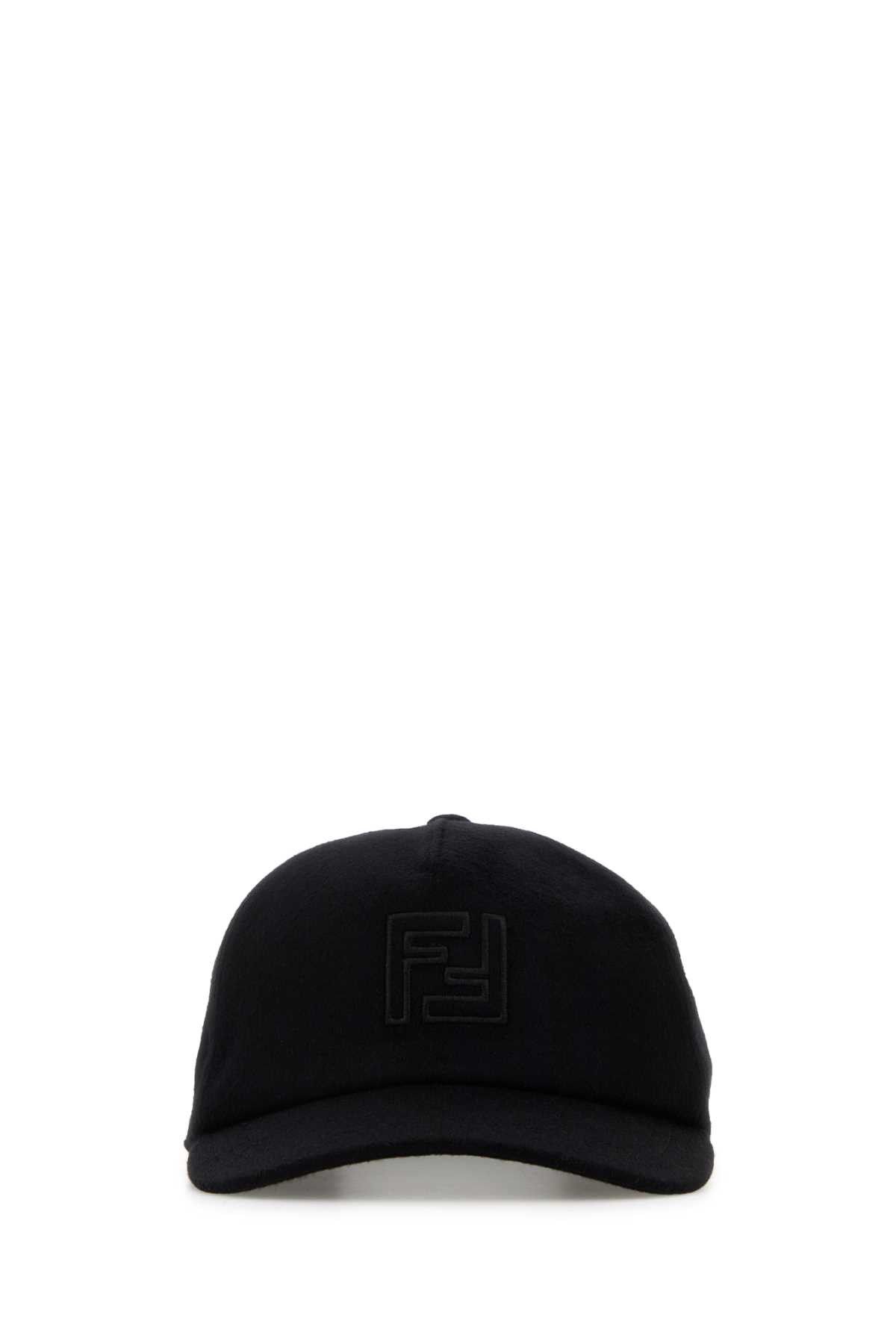 Fendi Black Wool Blend Baseball Hat Size ONE SIZE - 1 Thumbnail