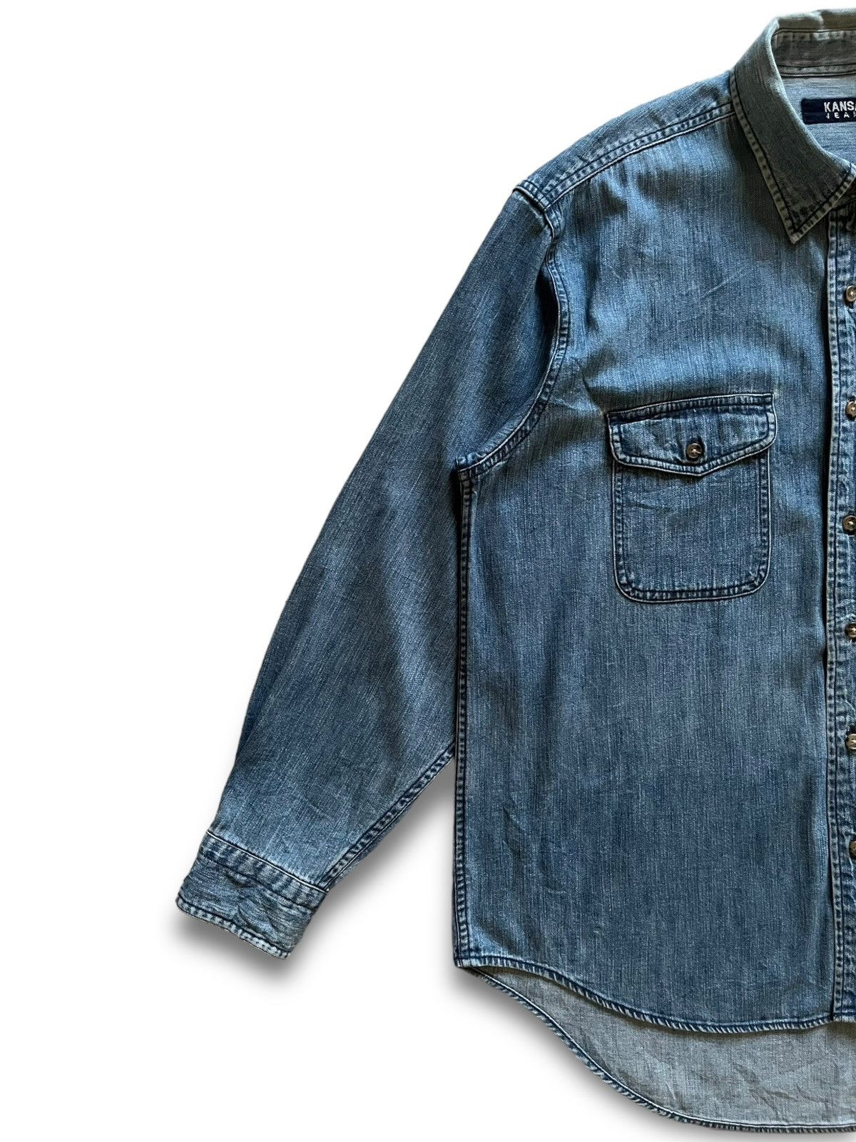 Kansai Yamamoto SALES🔥Vintage Kansai Jeans Button Ups Denim Size US L / EU 52-54 / 3 - 5 Thumbnail