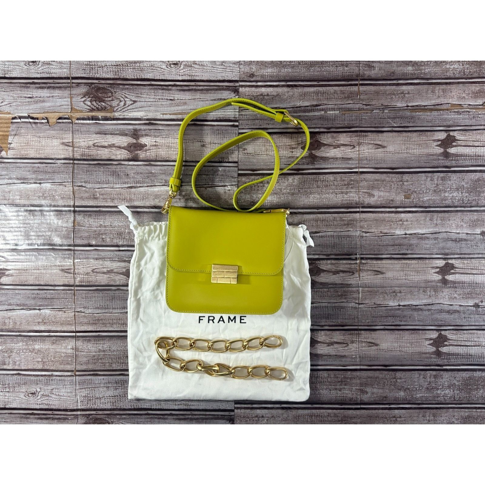 Frame FRAME Le Signature Mini leather crossbody Bag color Chartreu Size ONE SIZE - 3 Thumbnail