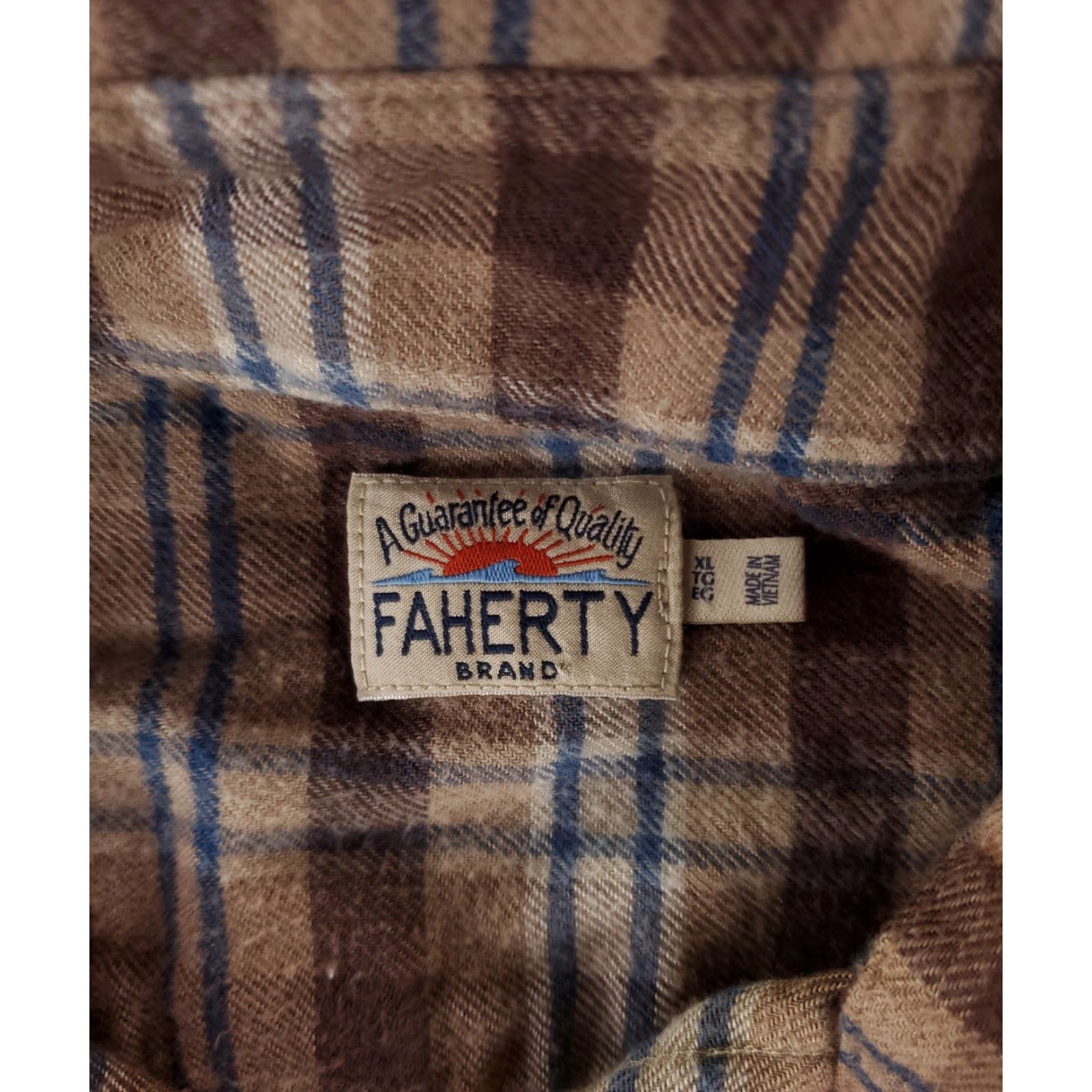 Faherty Faherty Button-Down Flannel Shirt Plaid Long Sleeve Mens XL Multicolor Blue Brown Size US XL / EU 56 / 4 - 2 Thumbnail
