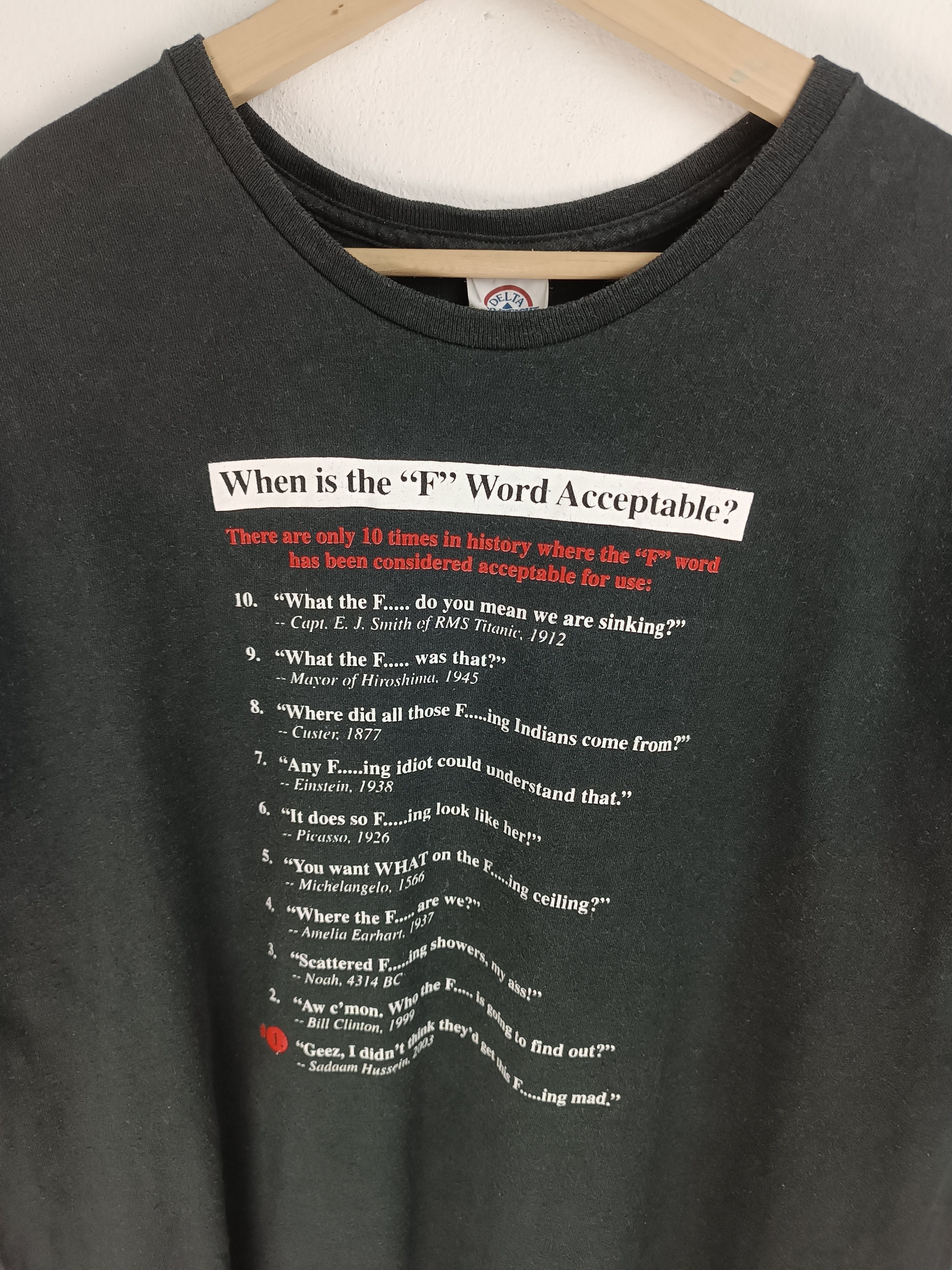 Vintage VINTAGE F WORDS ADULT FUNNY HUMOUR COMEDY y2k TEE Size US XL / EU 56 / 4 - 5 Thumbnail