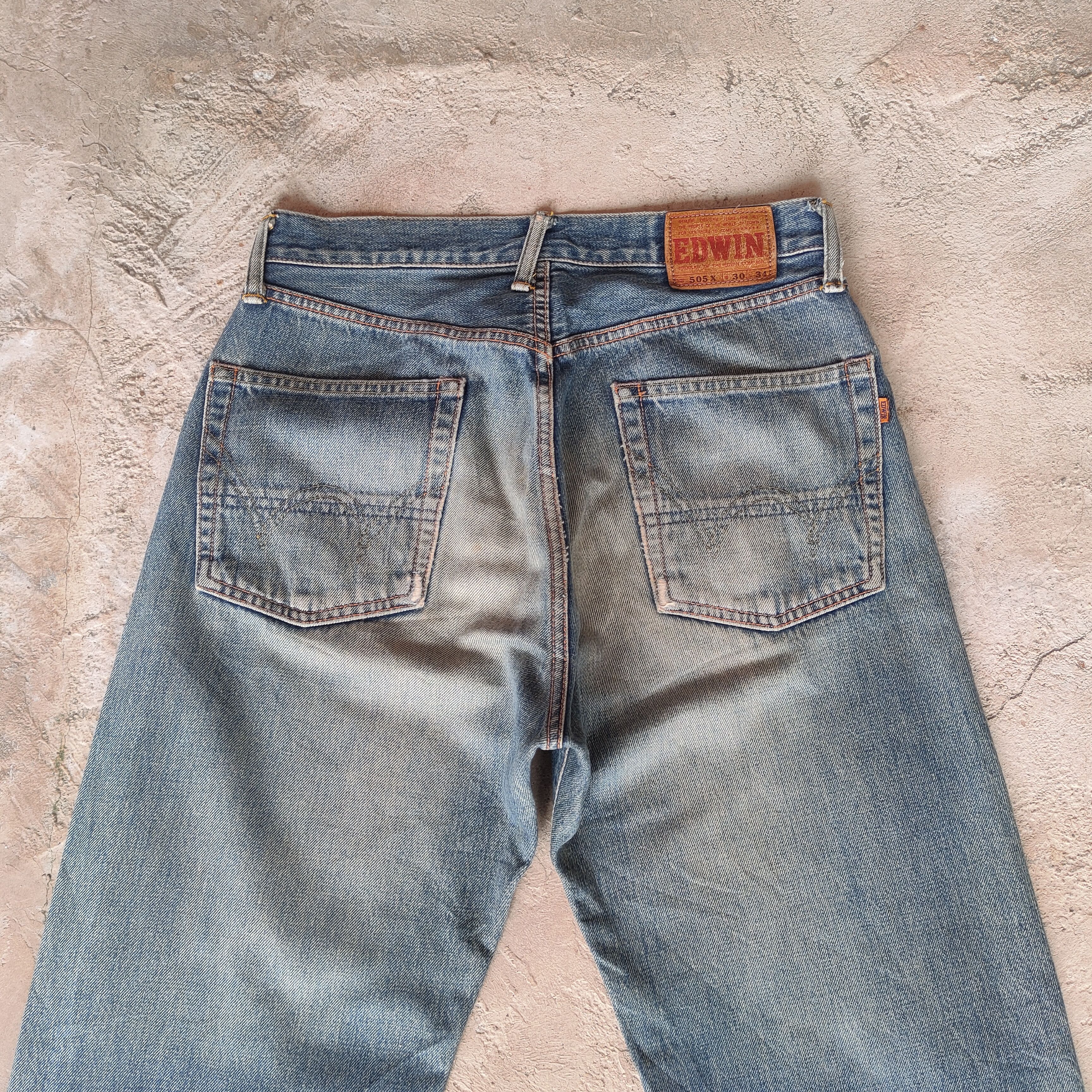 Edwin × Jean × Vintage W30 VINTAGE EDWIN 505X RUSTY FADED DISTRESSED JEANS PANTS Size US 30 / EU 46 - 7 Thumbnail