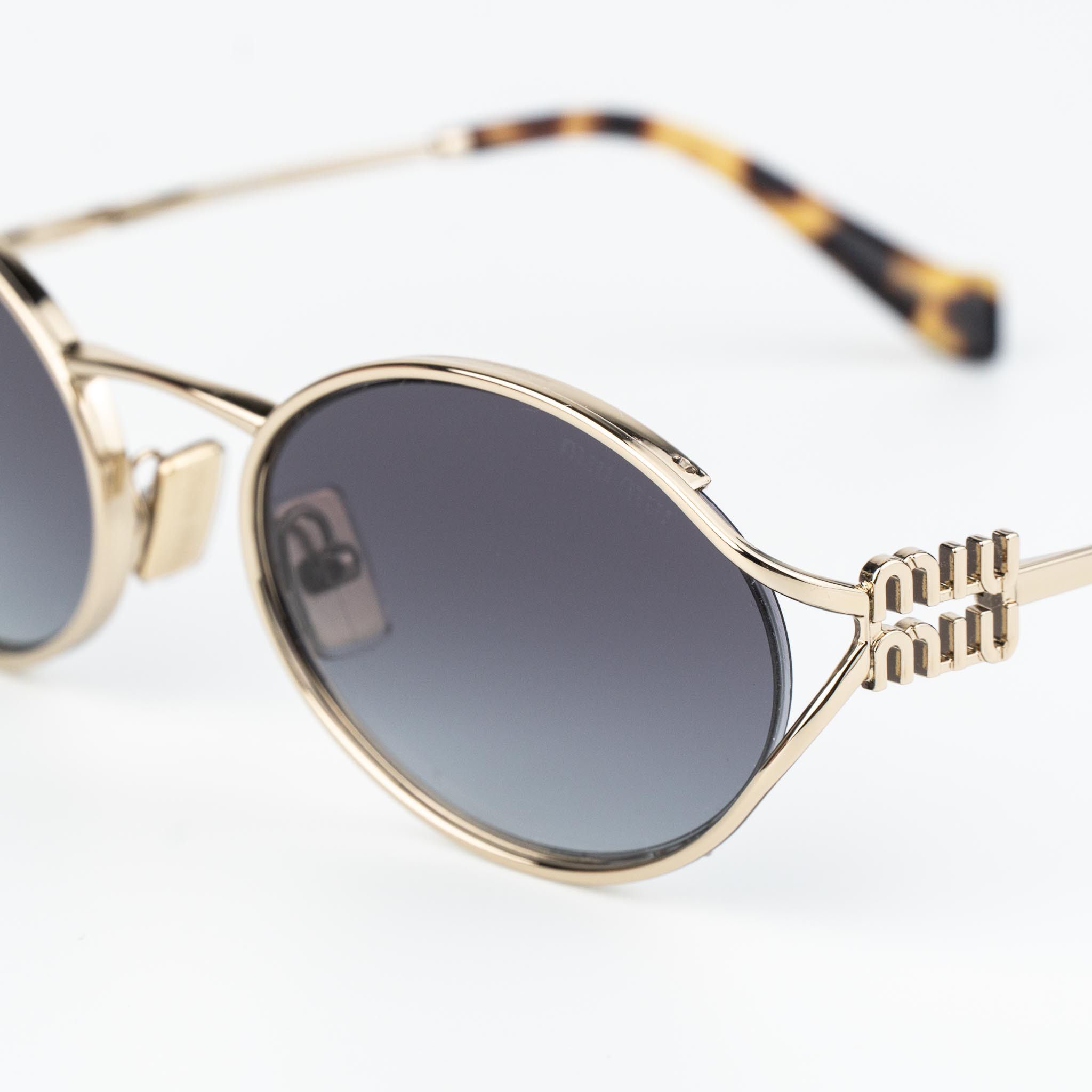 Miu Miu NEW Miu Miu MU52YS ZVN5D1 LOGO Oval Unisex Sunglasses Size ONE SIZE - 8 Thumbnail