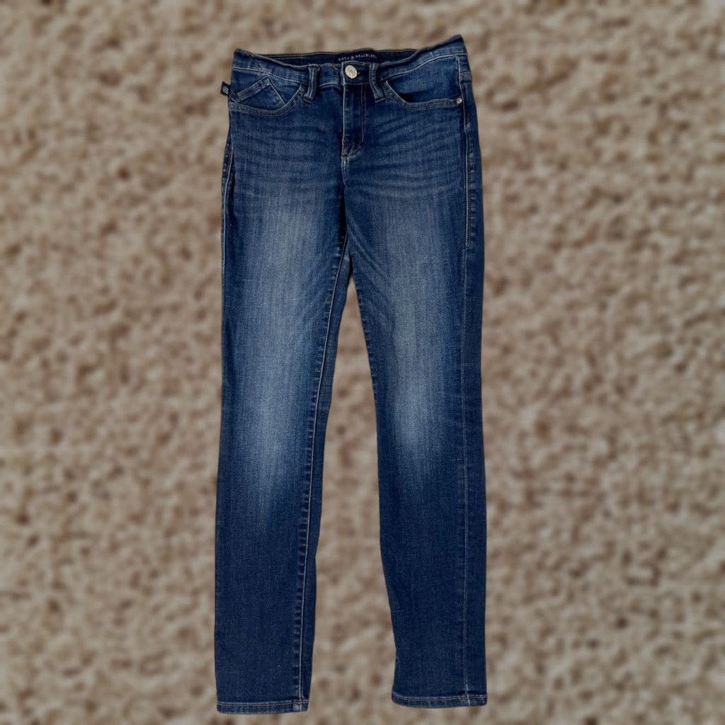 Vintage Rock & Republic Jeans Womens Regular 29 Black Denim 5-Pocket Straight Mid Rise Size 29" - 1 Thumbnail