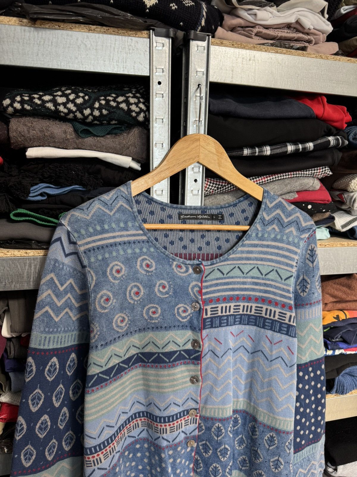 Gudrun Sjoden Gudrun Sjoden Sz L Printed Button Up Cardigan Sweater Jacket Size L / US 10 / IT 46 - 5 Thumbnail
