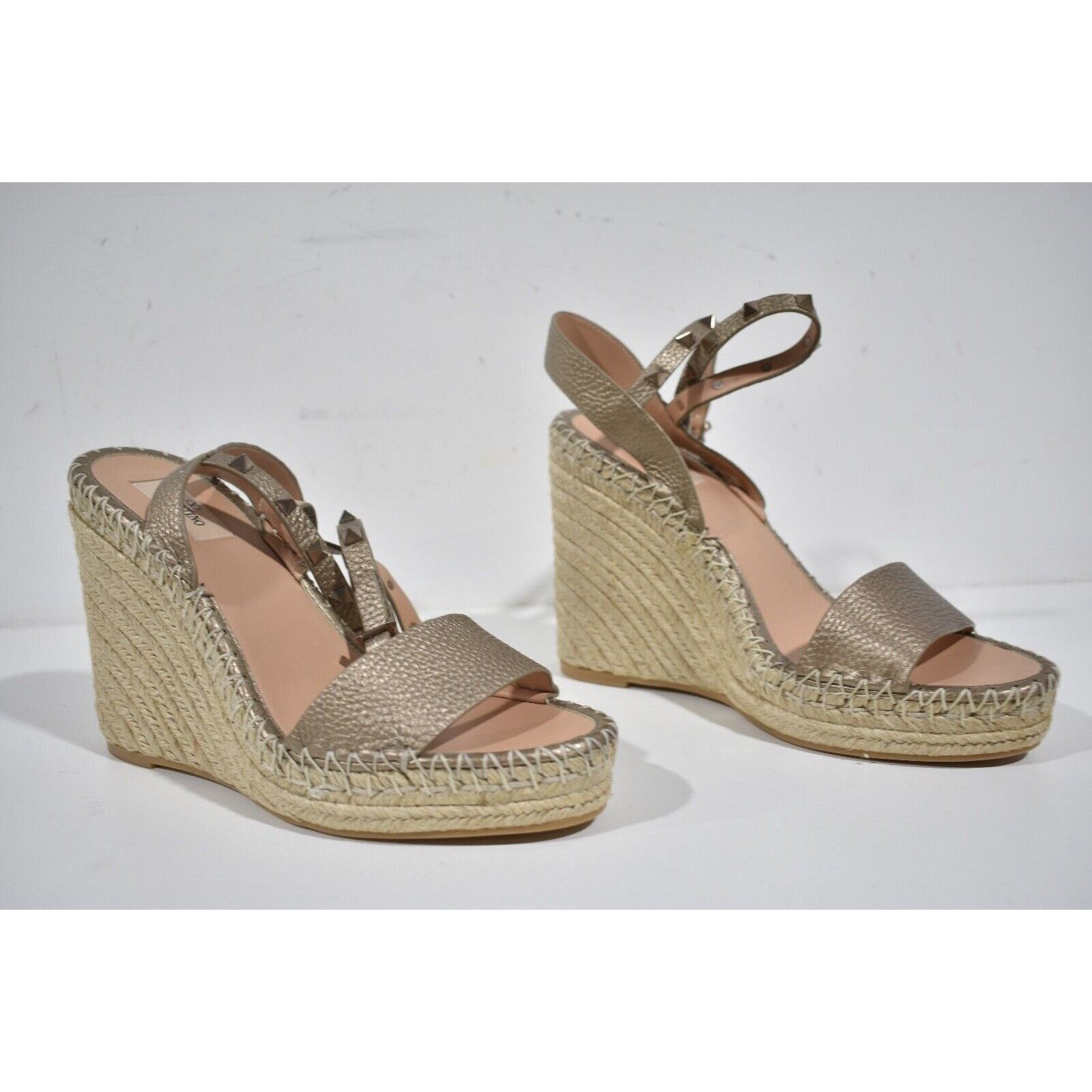 Valentino Rockstud Skin Ankle Strap Platform Wedge Sandal Heel 41 Size US 11 / IT 41 - 4 Thumbnail