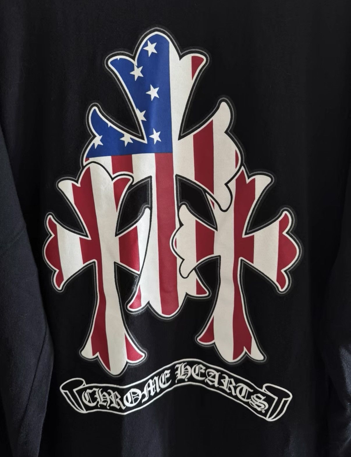 Chrome Hearts Chrome Hearts Flag & Thirty Cross Long Sleeve Tee Size US L / EU 52-54 / 3 - 5 Thumbnail