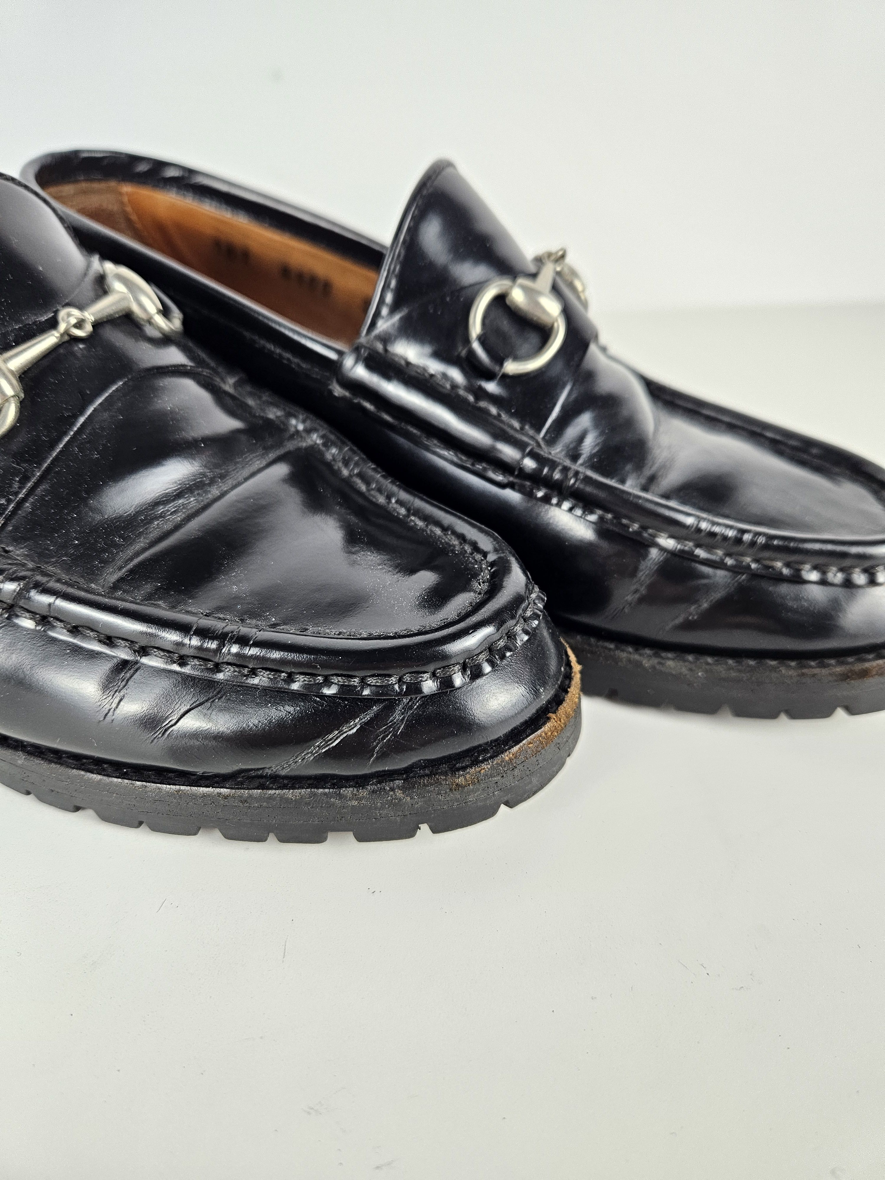 Gucci Vintage Gucci notched sole patent leather horsebit loafers Size US 7 / IT 37 - 13 Thumbnail