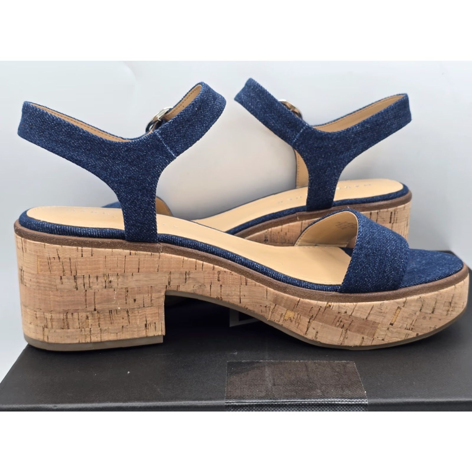 Marc Fisher Marc Fisher LTD Quessa2 Heeled Sandals Women Size 11 M Dark Blue Open Toe Shoes Size US 11 / IT 41 - 6 Thumbnail