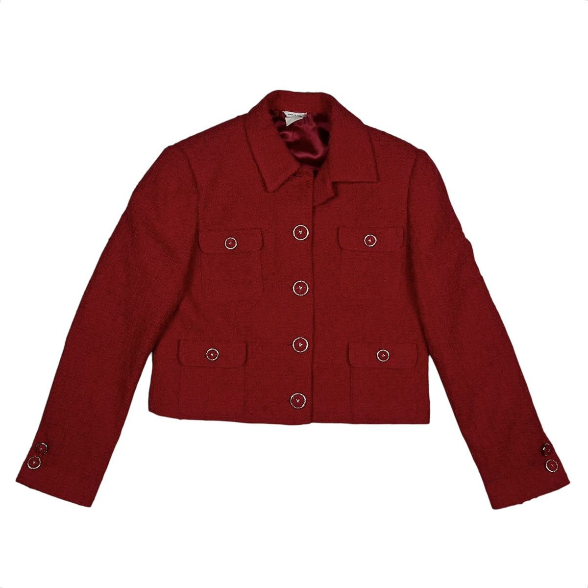 Versace × Vintage Versace Classic V2 Women’s Suit Blazer & Skirt Luxury Red Size M / US 6-8 / IT 42-44 - 6 Thumbnail