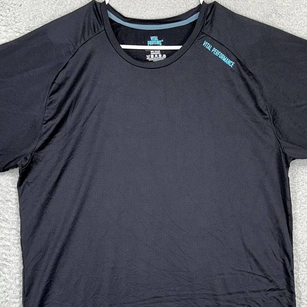 Vintage Vital Proteins Activewear Shirt Adult 2XL Black Nylon Blend Performance Mens Size US XXL / EU 58 / 5 - 2 Thumbnail