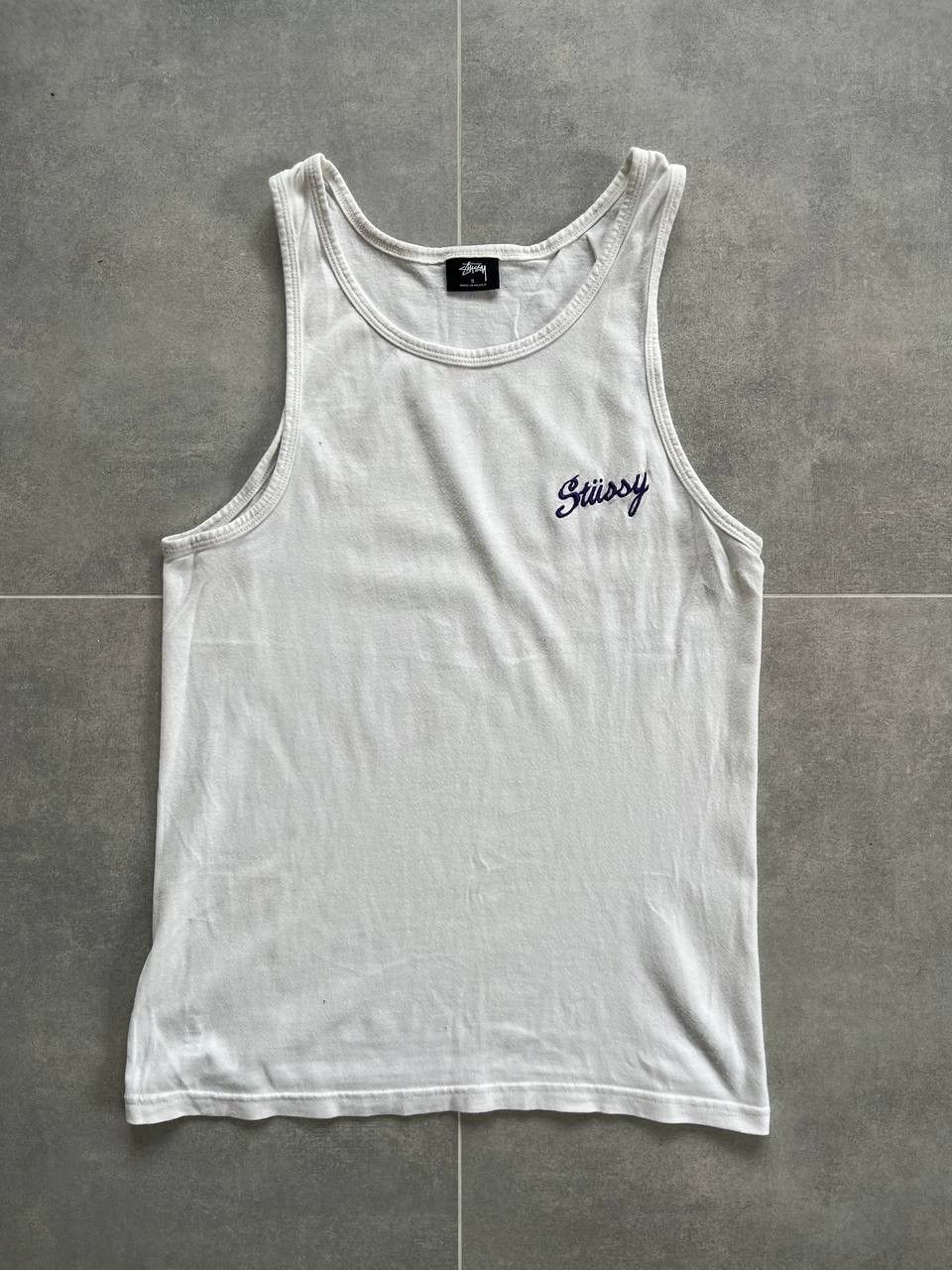 Stussy Stussy Logo White Tank Top Size US S / EU 44-46 / 1 - 1 Thumbnail
