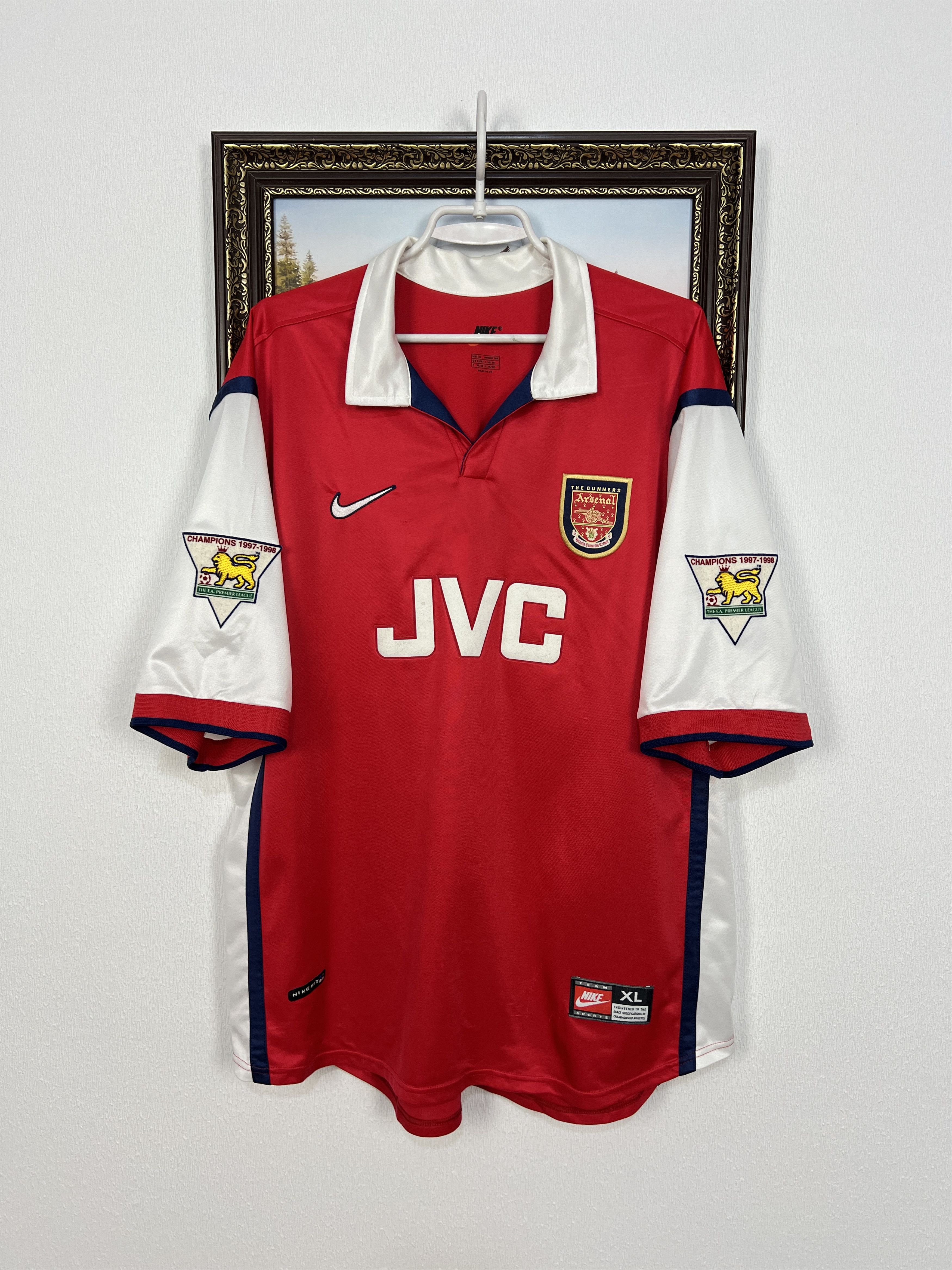 Nike Arsenal Home football shirt 1998 Soccer Nike Jersey Mens Size US XL / EU 56 / 4 - 1 Thumbnail