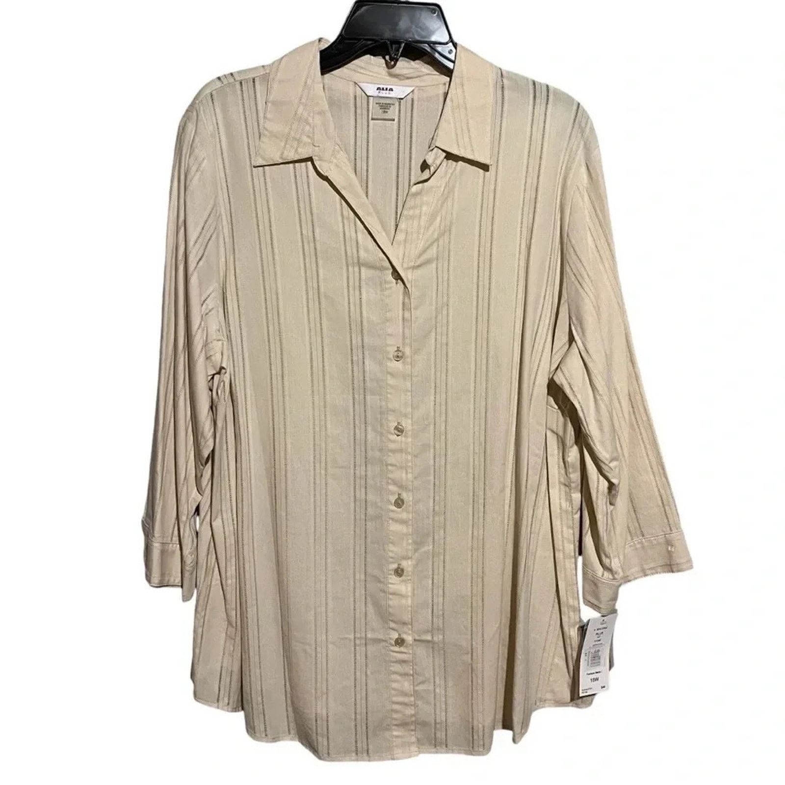Other ALIA NWT Plus Sz 18W 3/4 Sleeve Button Front Career Shirt Size XXL / US 16-18 / IT 52-54 - 1 Thumbnail