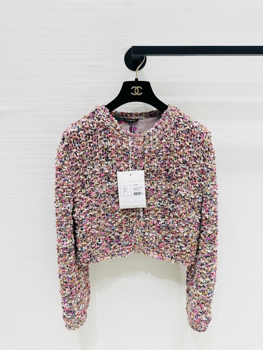 Chanel Chanel Pink-Purple Pearl Woven Cropped Coat Size S / US 4 / IT 40 - 1 Thumbnail