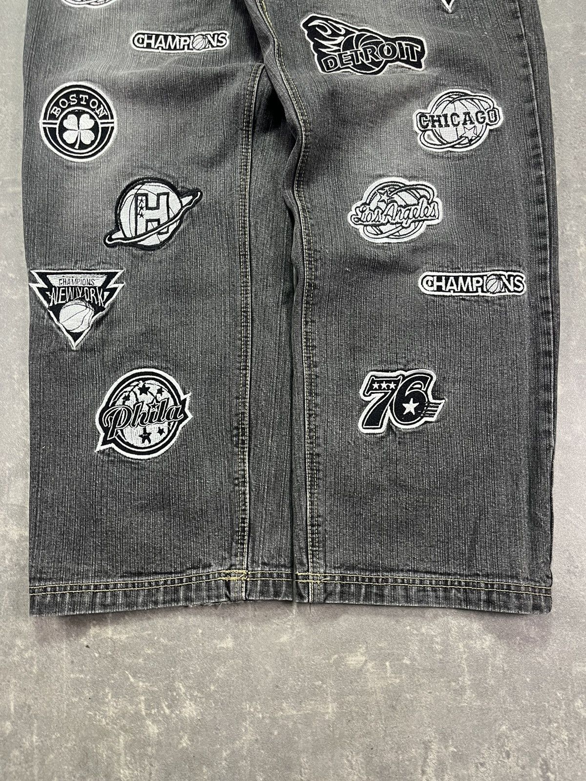 NBA Stub Y2K Baggy Patches Denim Jeans 34 Southpole UNK Style Size US 34 / EU 50 - 4 Thumbnail