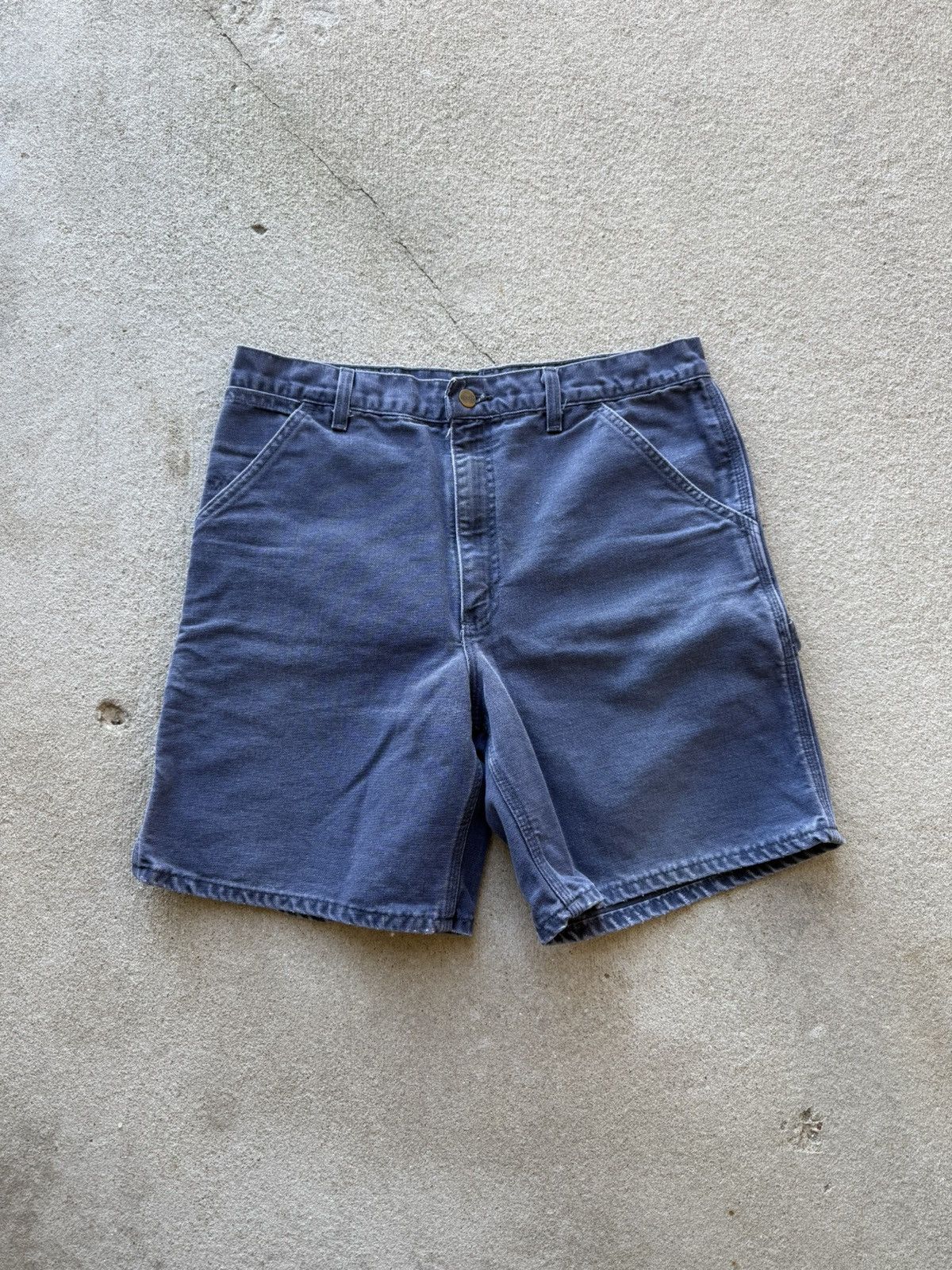 Carhartt Vintage 90s B25 PTL Navy Carhartt Carpenter Shorts Size US 33 - 3 Thumbnail