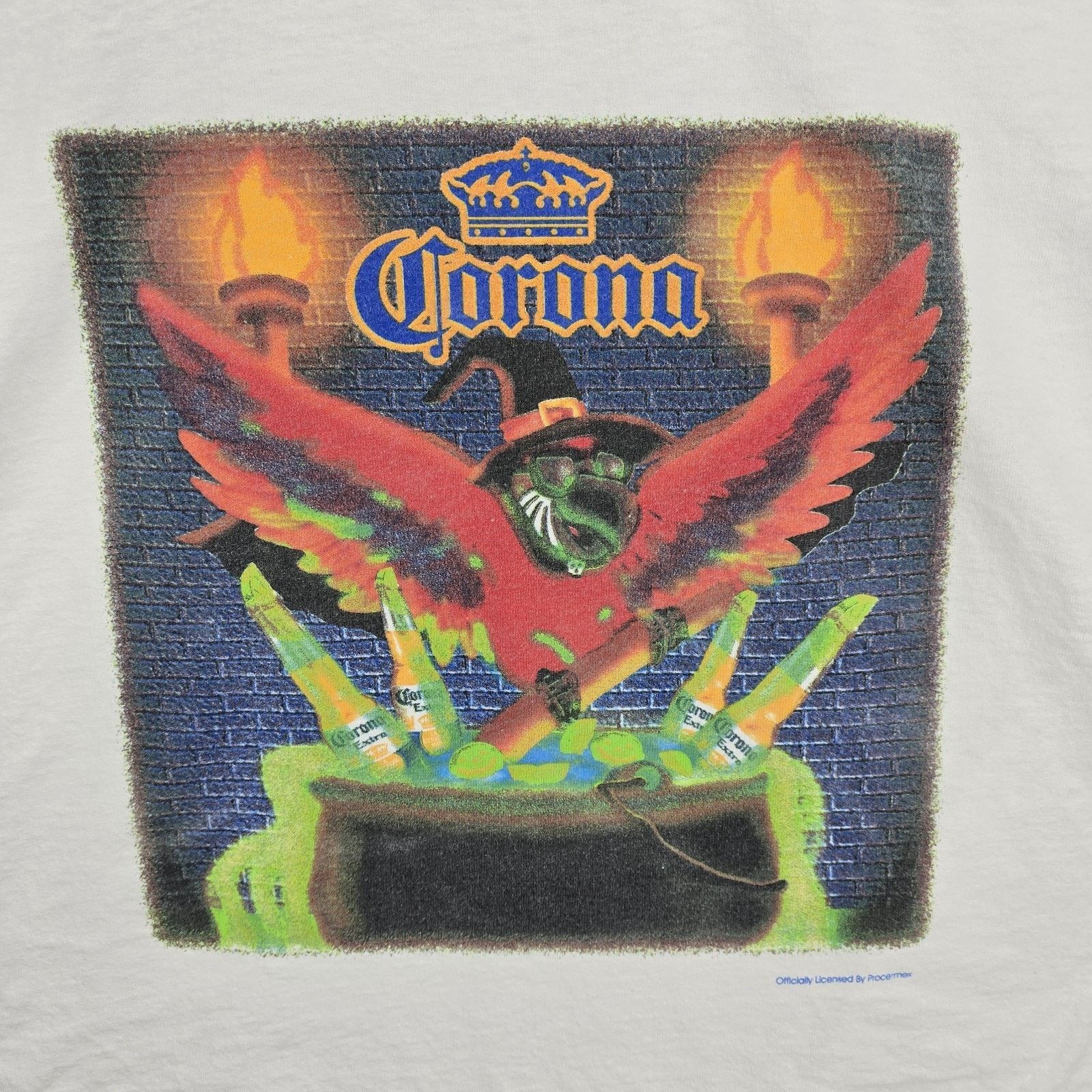 Hanes Vintage Corona Beer Shirt XL Halloween Parrot Witch Brewing Size US XL / EU 56 / 4 - 3 Thumbnail