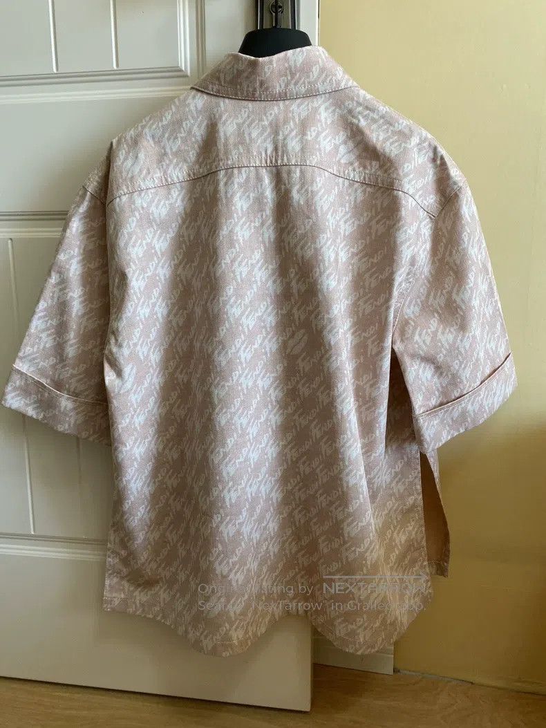 Fendi Fendi Printed Logo Denim Short Sleeve Shirt Size XS / US 0-2 / IT 36-38 - 2 Thumbnail