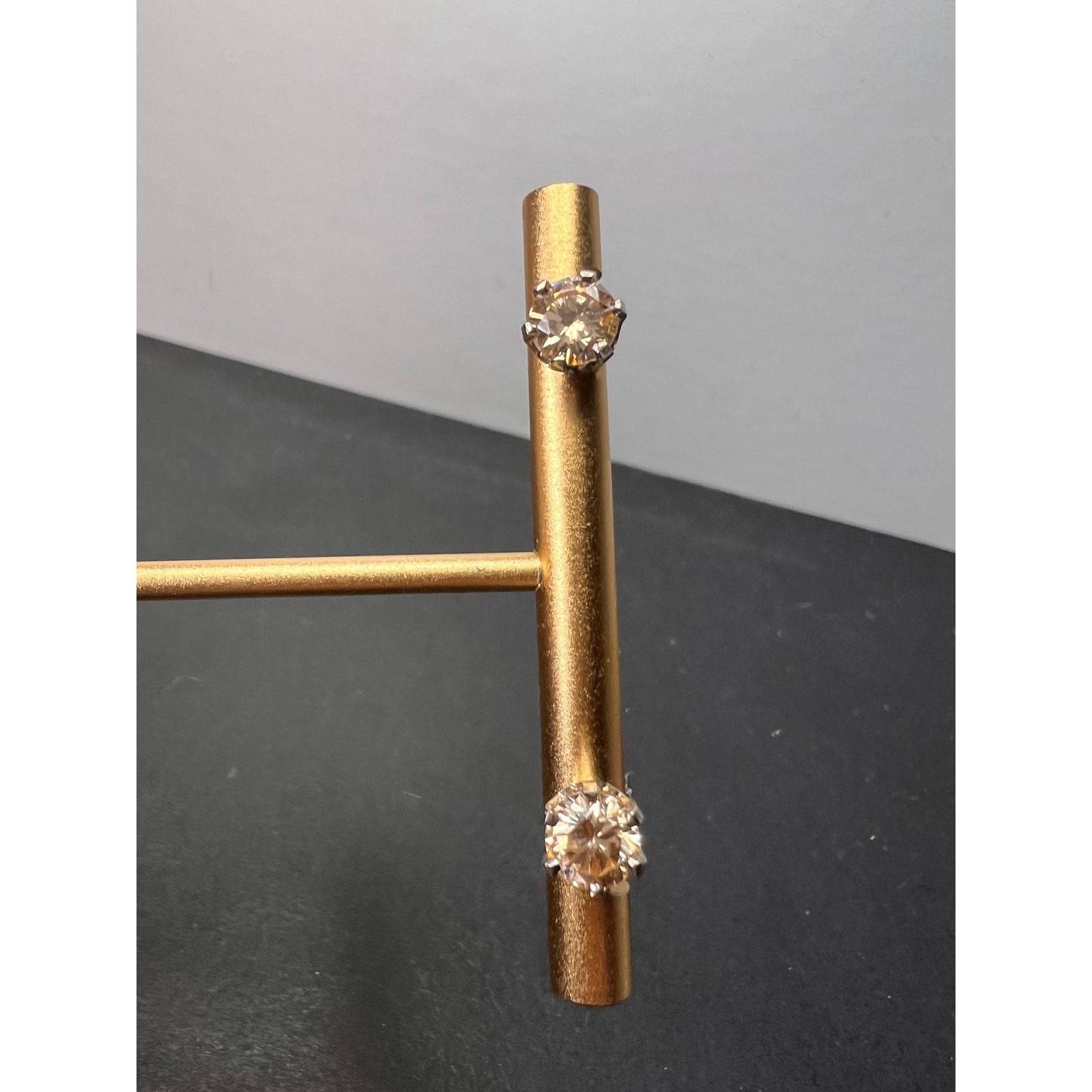 Other 14k white gold champagne CZ stud earrings 6.7mm Size ONE SIZE - 9 Thumbnail