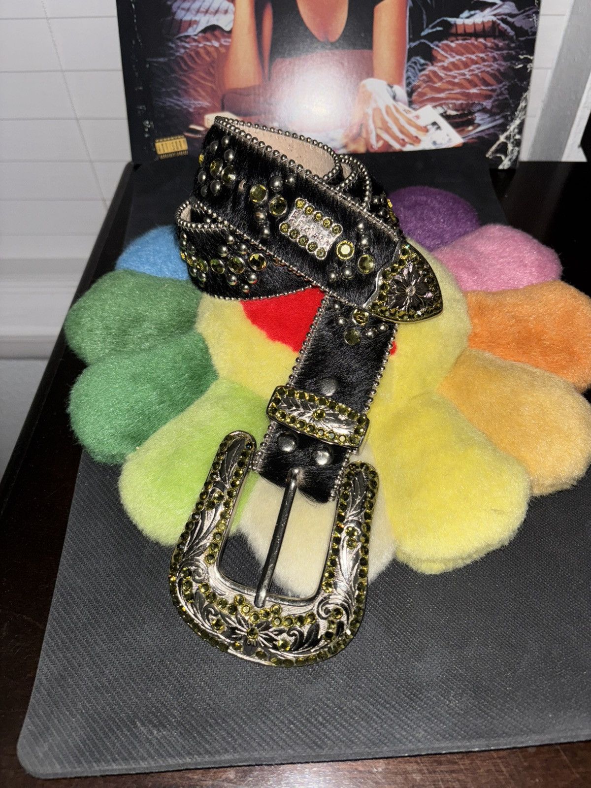 B.B. Simon B.B. Simon black full swarovski belt | Grailed