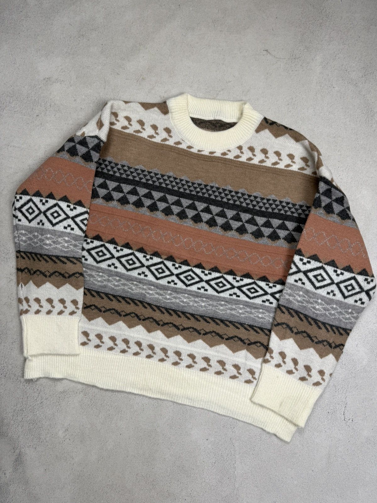 Vintage Vintage Geometric Knit Sweater Aztec Pattern Retro Fair Isle Size US S / EU 44-46 / 1 - 1 Thumbnail