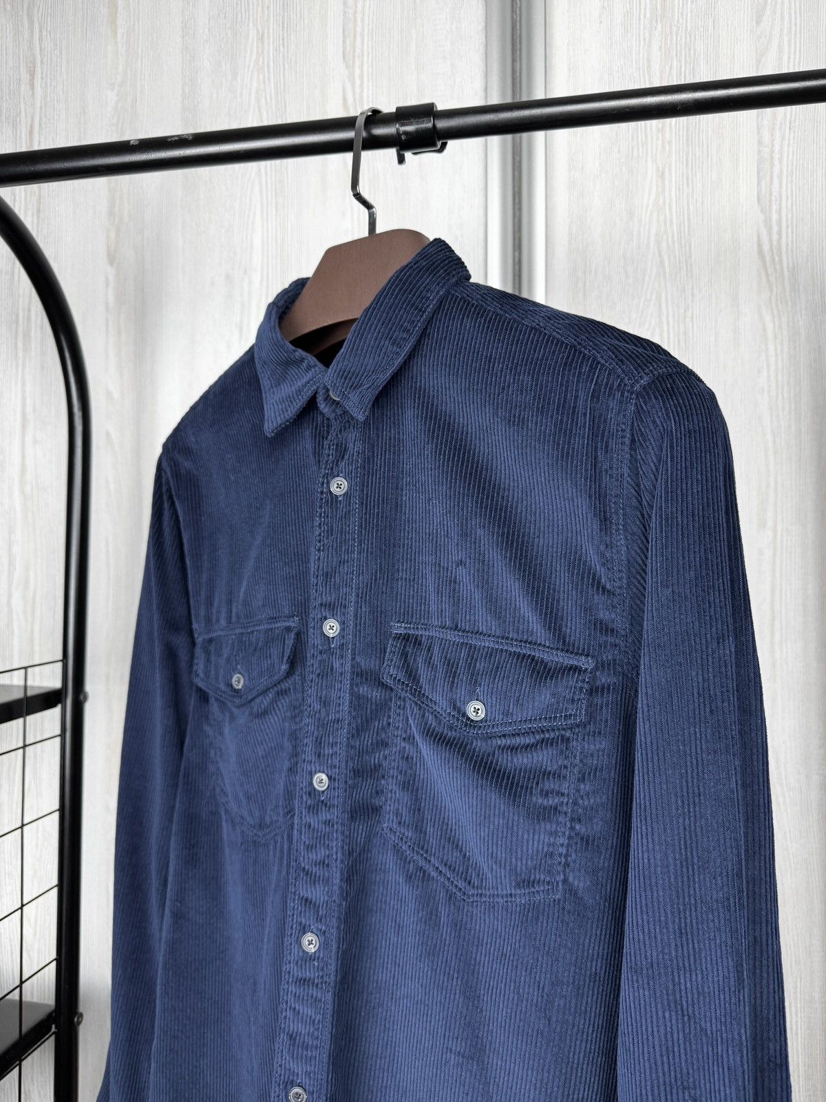 Hugo Boss HUGO Boss Straight Fit Navy Blue corduroy Epaz shirt size S Size US S / EU 44-46 / 1 - 4 Thumbnail