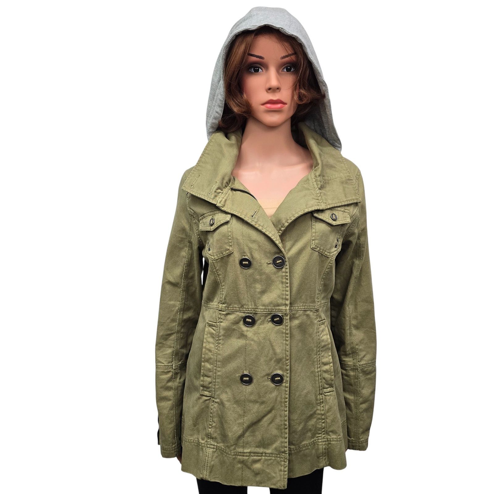 Hurley Hurley Hooded DoubleBreasted Military Jacket Full zip Button Size M / US 6-8 / IT 42-44 - 3 Thumbnail