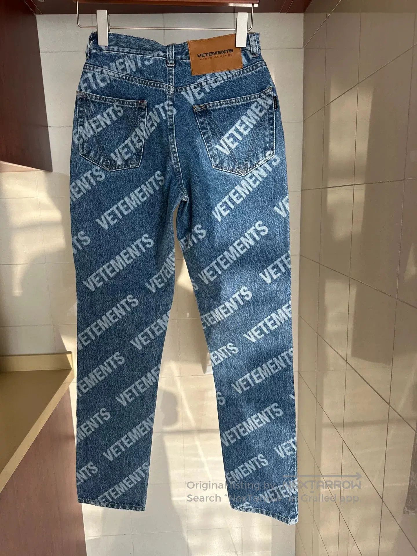 Vetements VETEMENTS Logo Printed Straight Denim Pants. Size US 26 / EU 42 - 2 Thumbnail