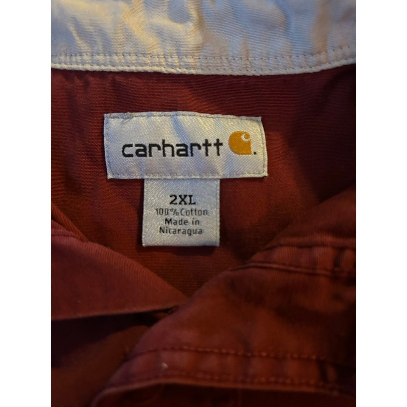 Carhartt Carhartt Button Up Short Sleeve Shirt Men's Size 2XL Maroon Size US XXL / EU 58 / 5 - 3 Thumbnail