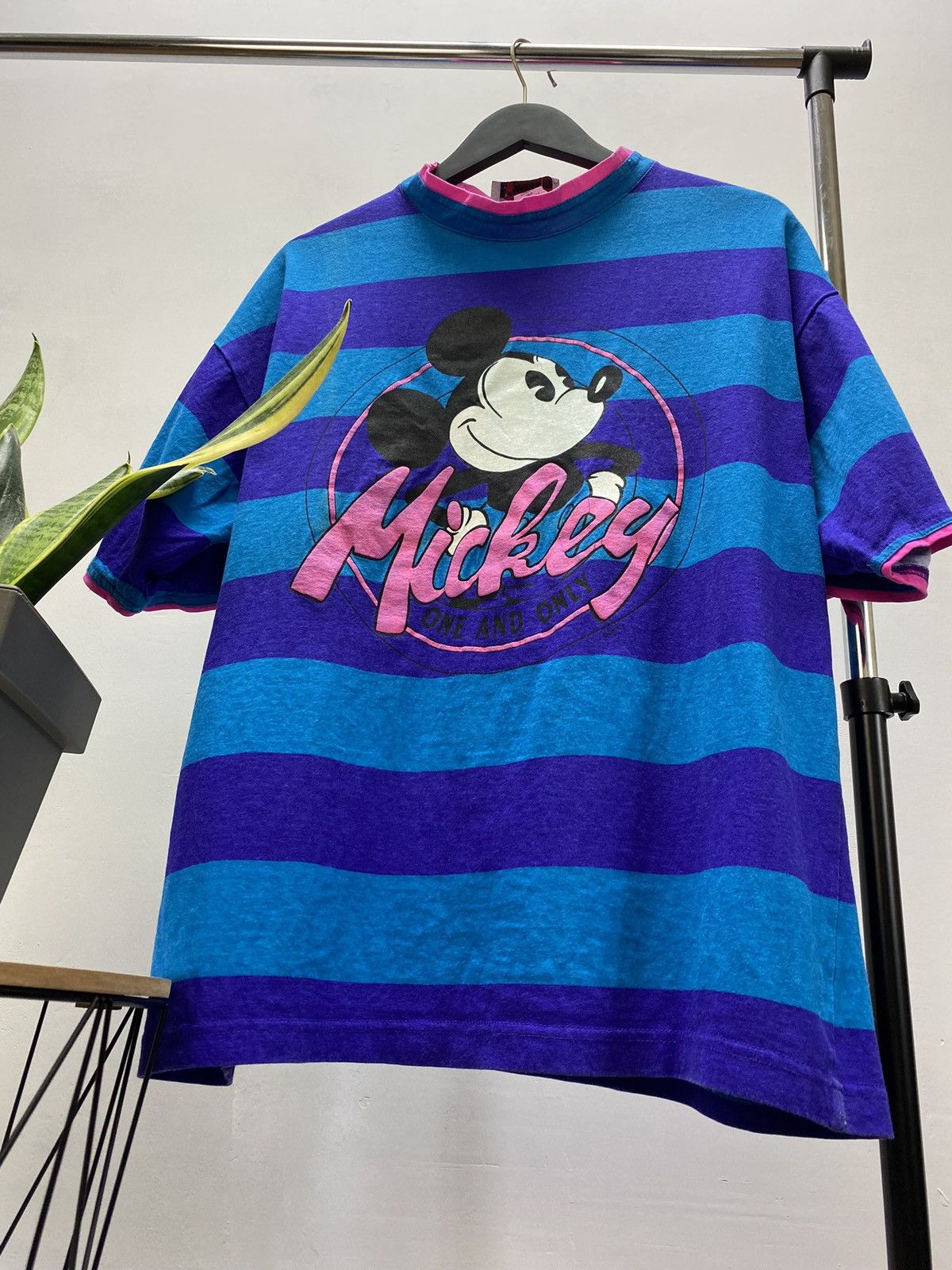 Disney Vintage 90s Disney Mickey Mouse Striped T Shirt USA Size US M / EU 48-50 / 2 - 3 Thumbnail
