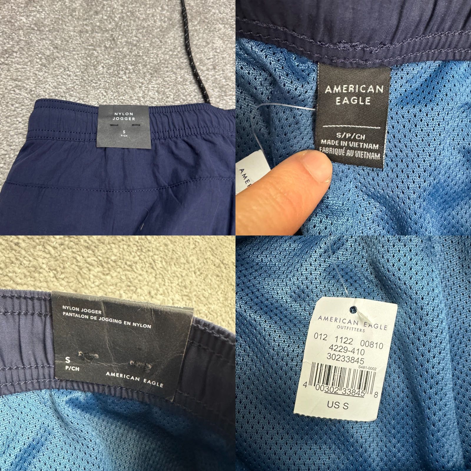 American Eagle Outfitters American Eagle Outfitters Nylon Jogger Pants Mens S Navy Blue Logo Size US 29 - 8 Thumbnail
