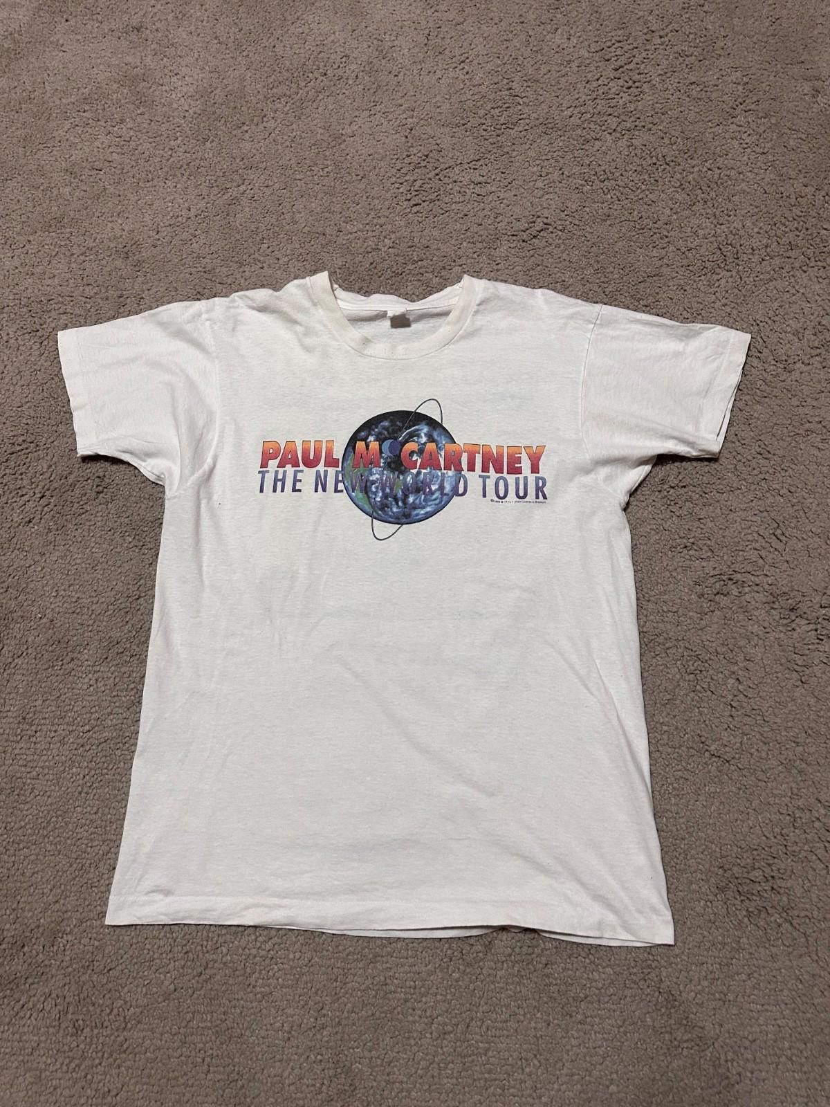 Fruit Of The Loom Vintage PAUL MCCARTNEY New World Tour 1993 Concert T-SHIRT Size US L / EU 52-54 / 3 - 1 Thumbnail