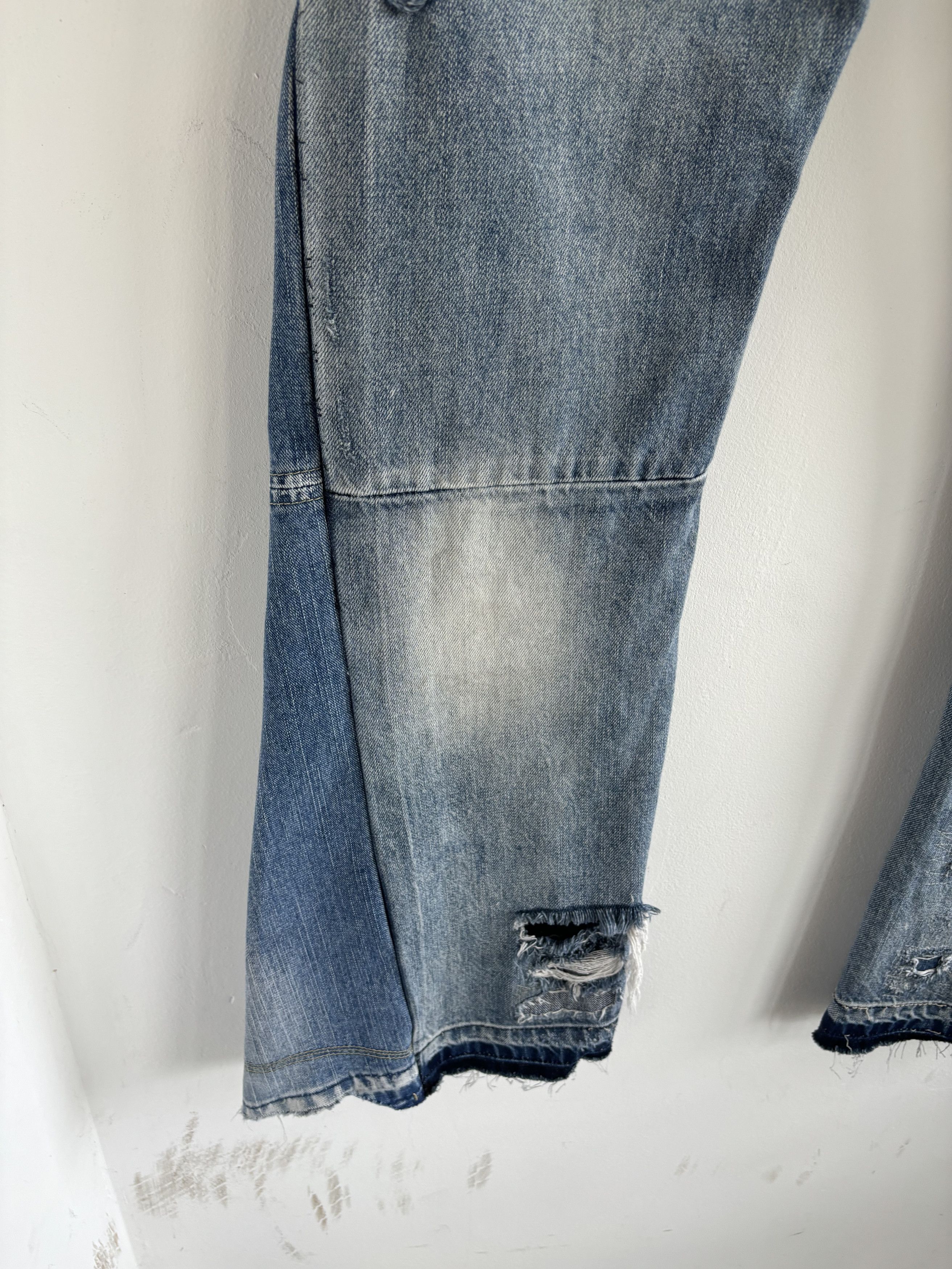 Other Custom Made Flared Distressed Boro Washed Jeans Size US 31 - 16 Thumbnail